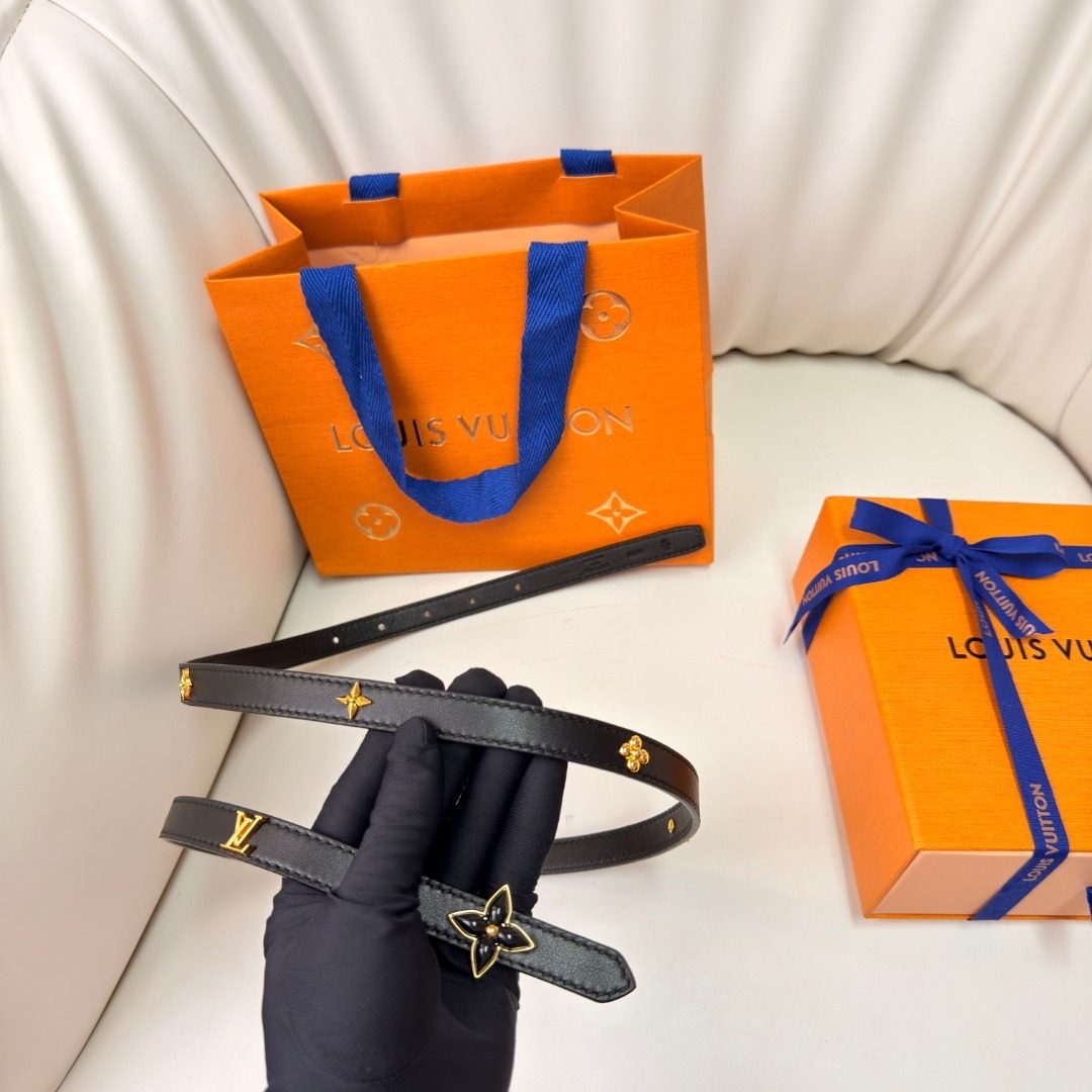 Louis Vuitton Monogram Black Leather Belt