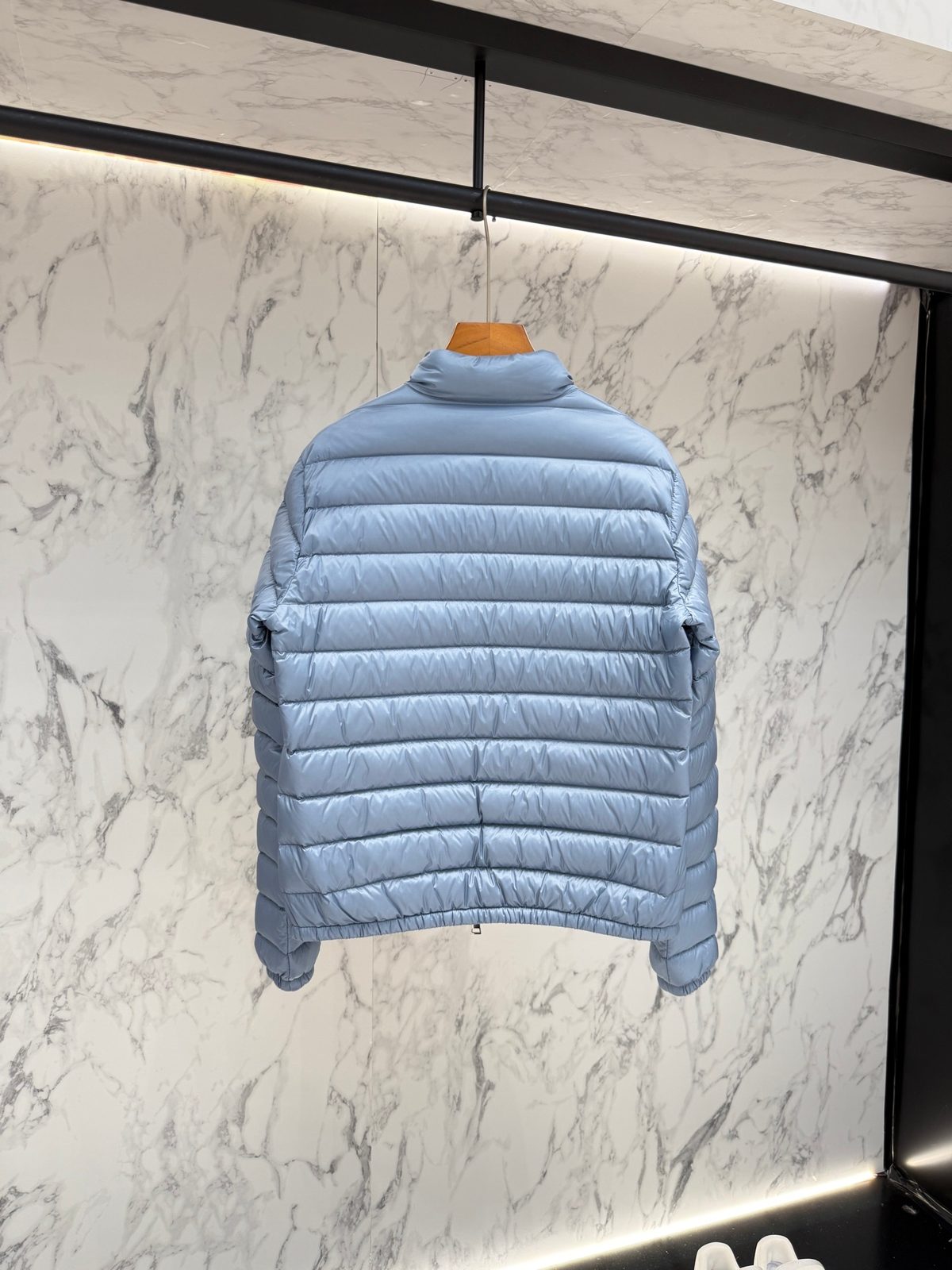 Light Blue Quilted Puffer Jacket