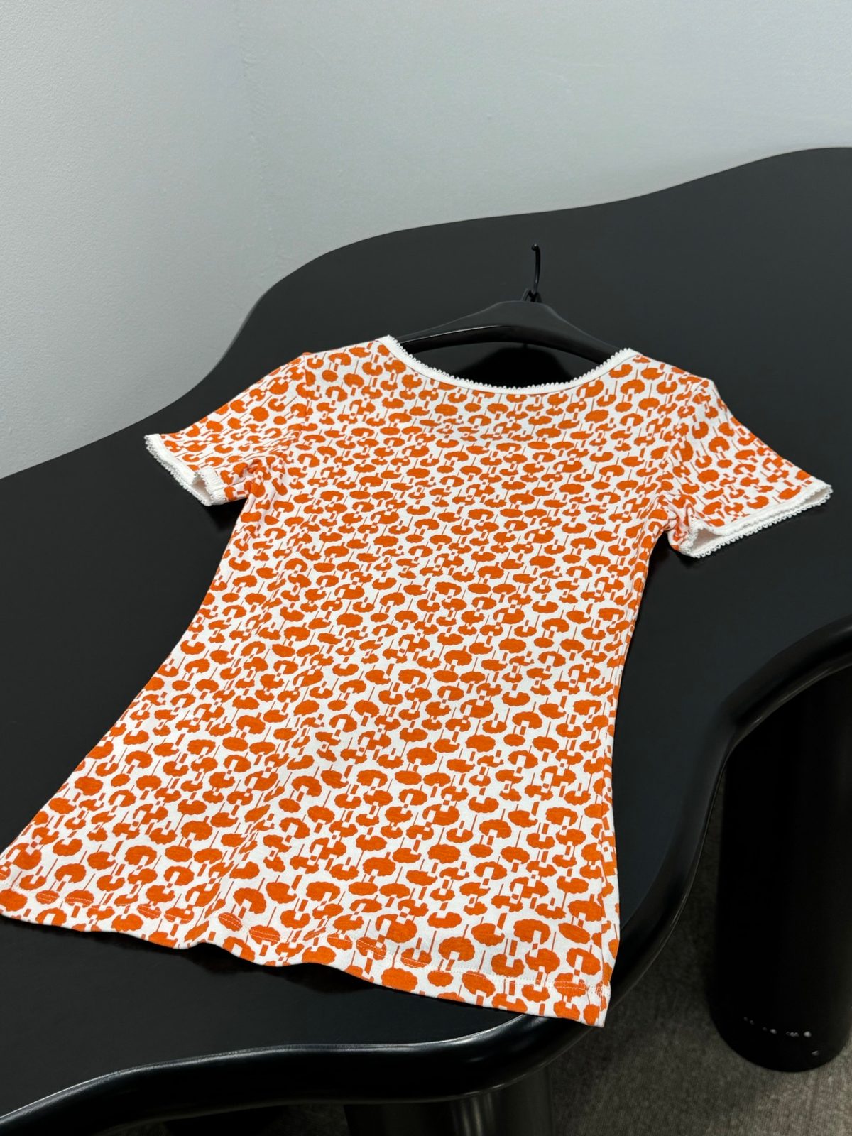Orange Animal Print Short Sleeve T-Shirt