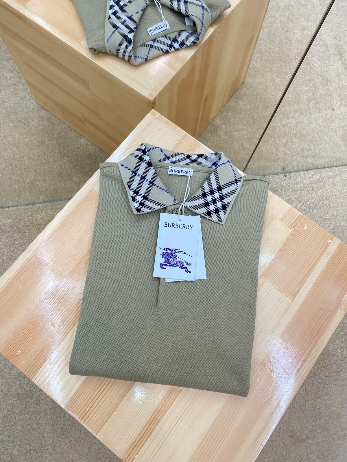 Burberry Checkered Collar Polo Shirt