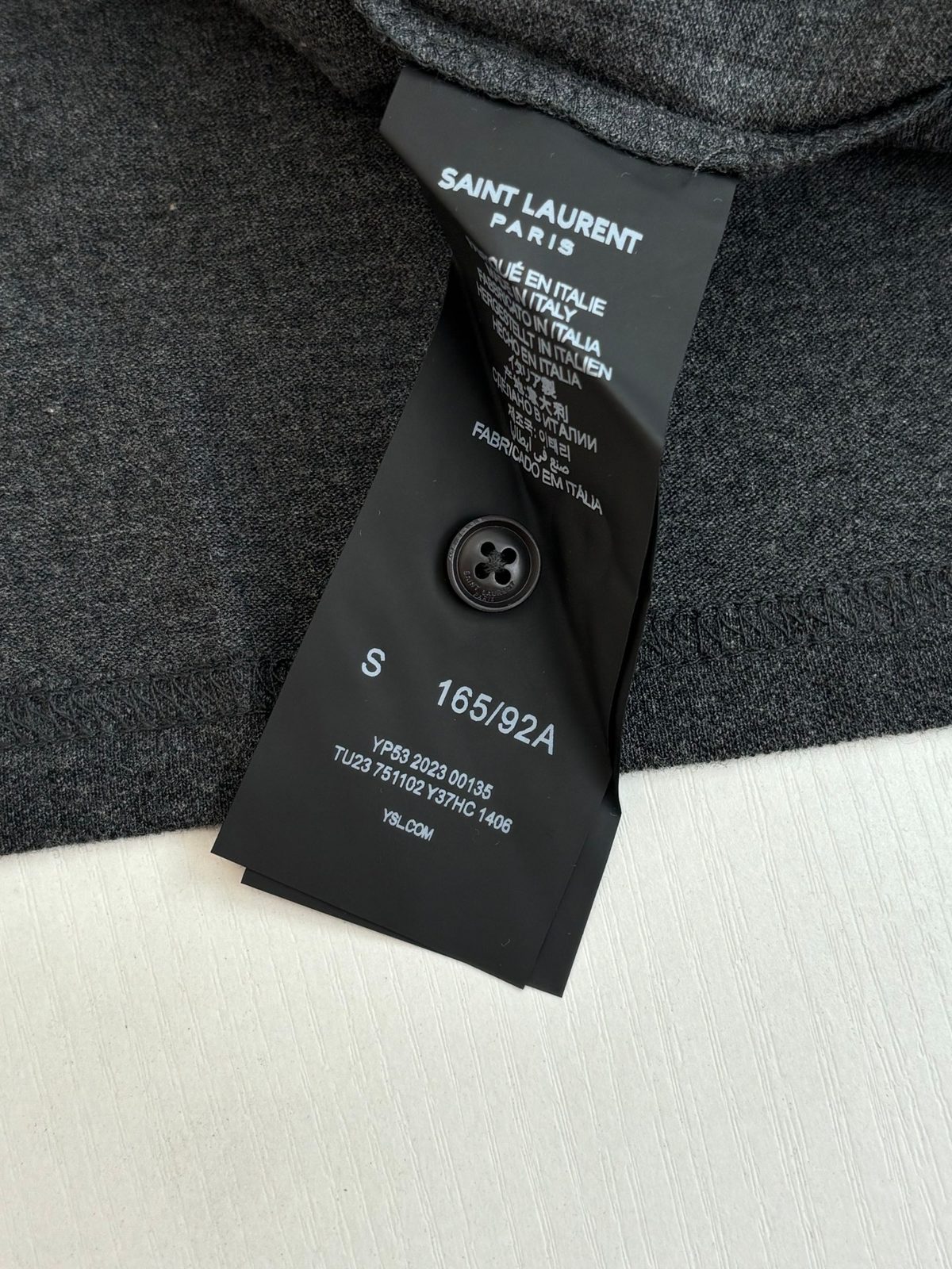 Saint Laurent Paris Charcoal Polo Shirt