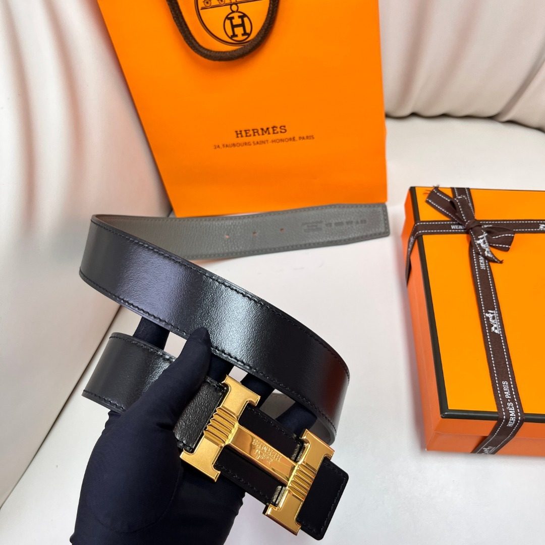 Hermès Constance H Reversible Leather Belt