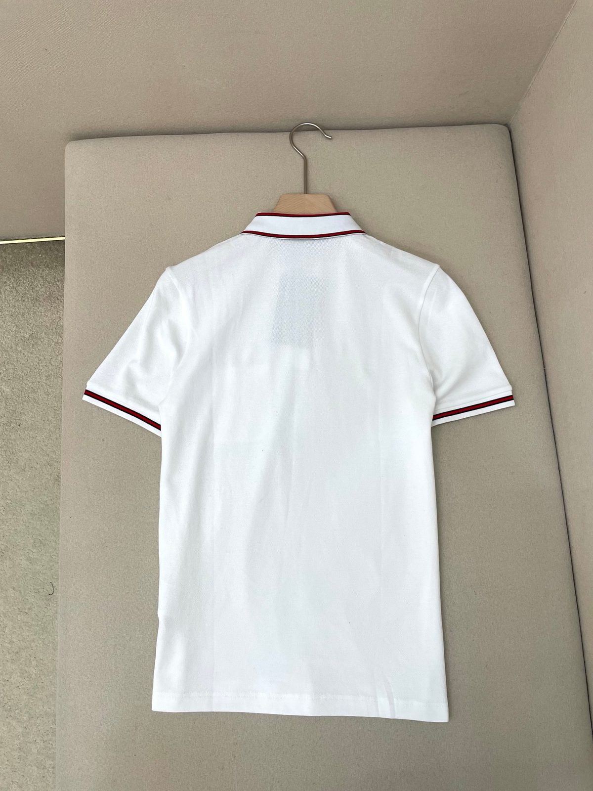 Gucci Striped Collar Polo Shirt White