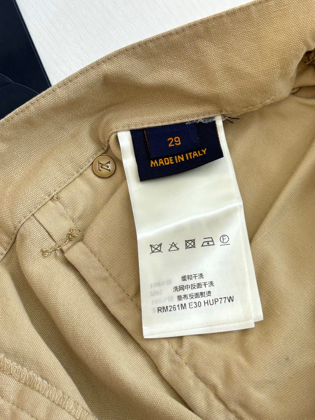 Designer Distressed Beige Cargo Shorts