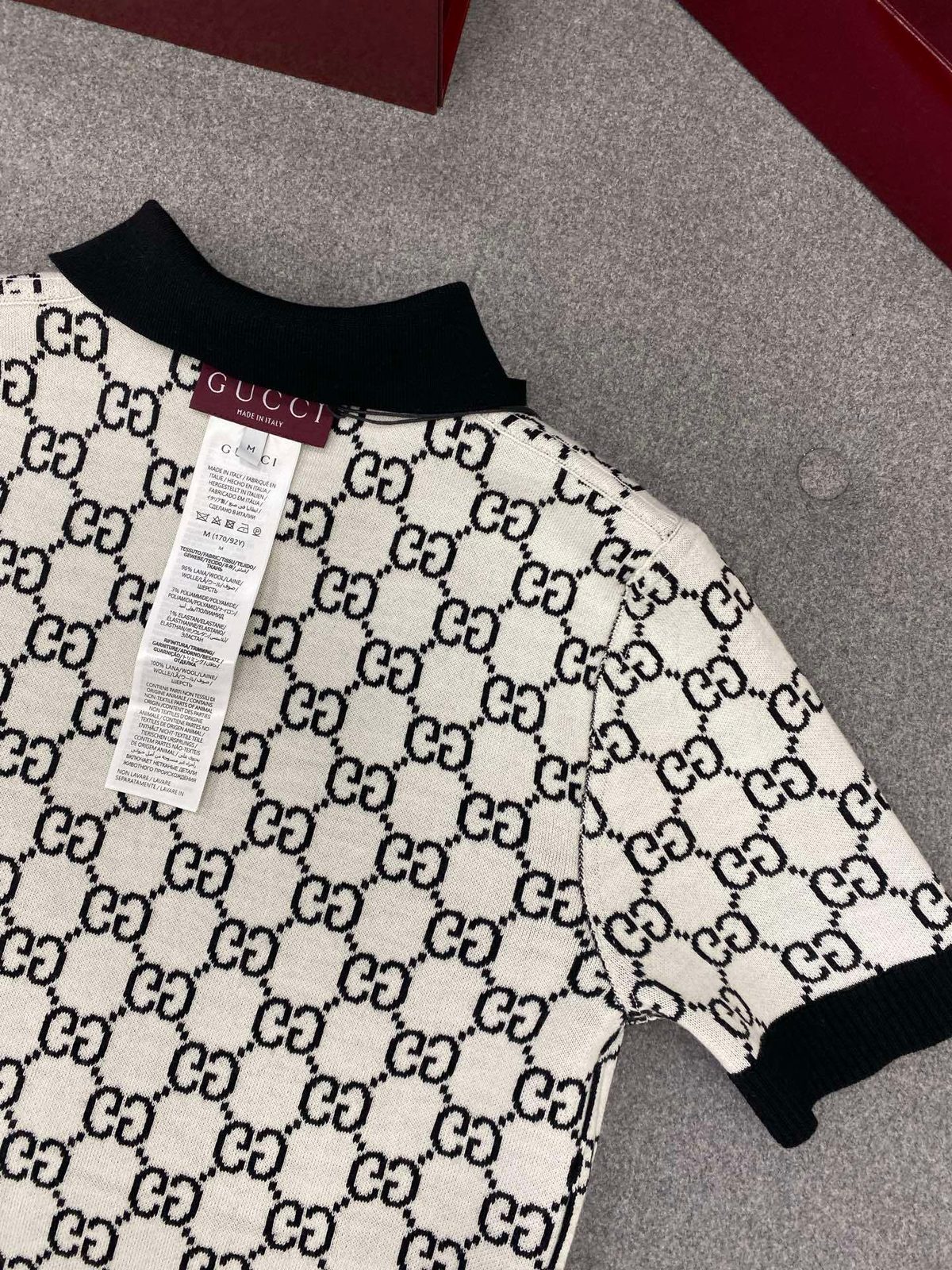 Gucci GG Monogram Knit Polo Shirt