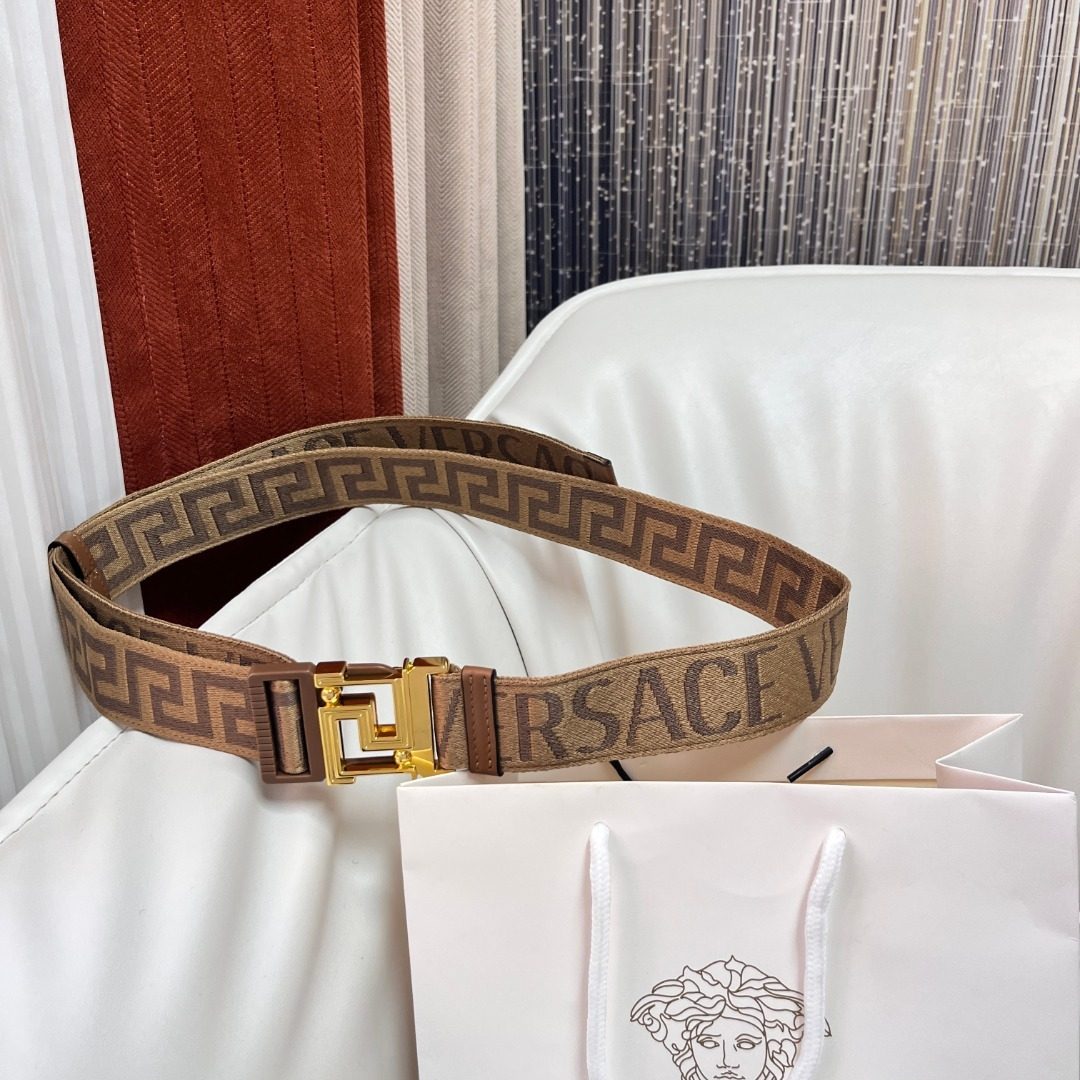 Versace Monogram Medusa Leather Belt