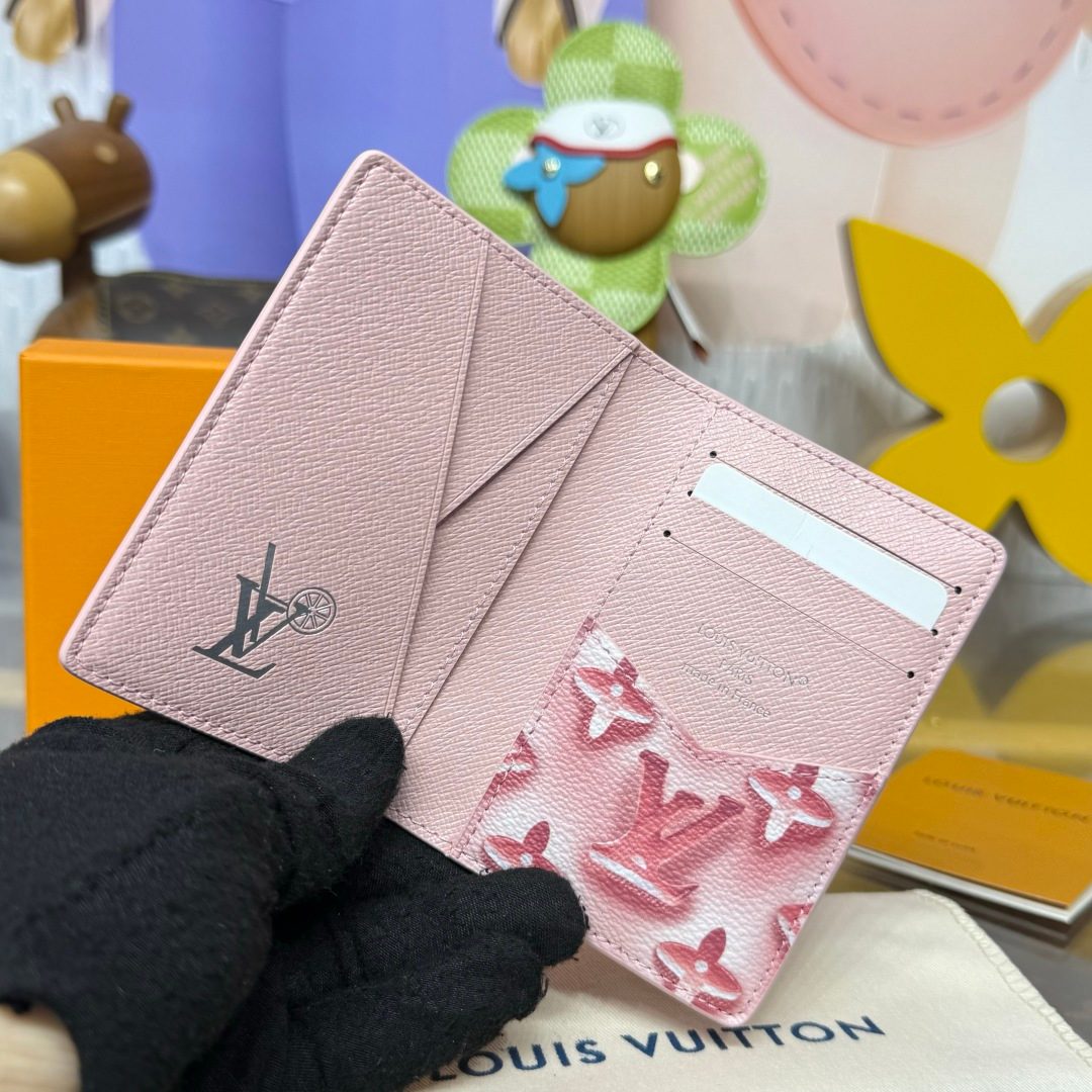 Louis Vuitton Monogram Card Holder Wallet Pink
