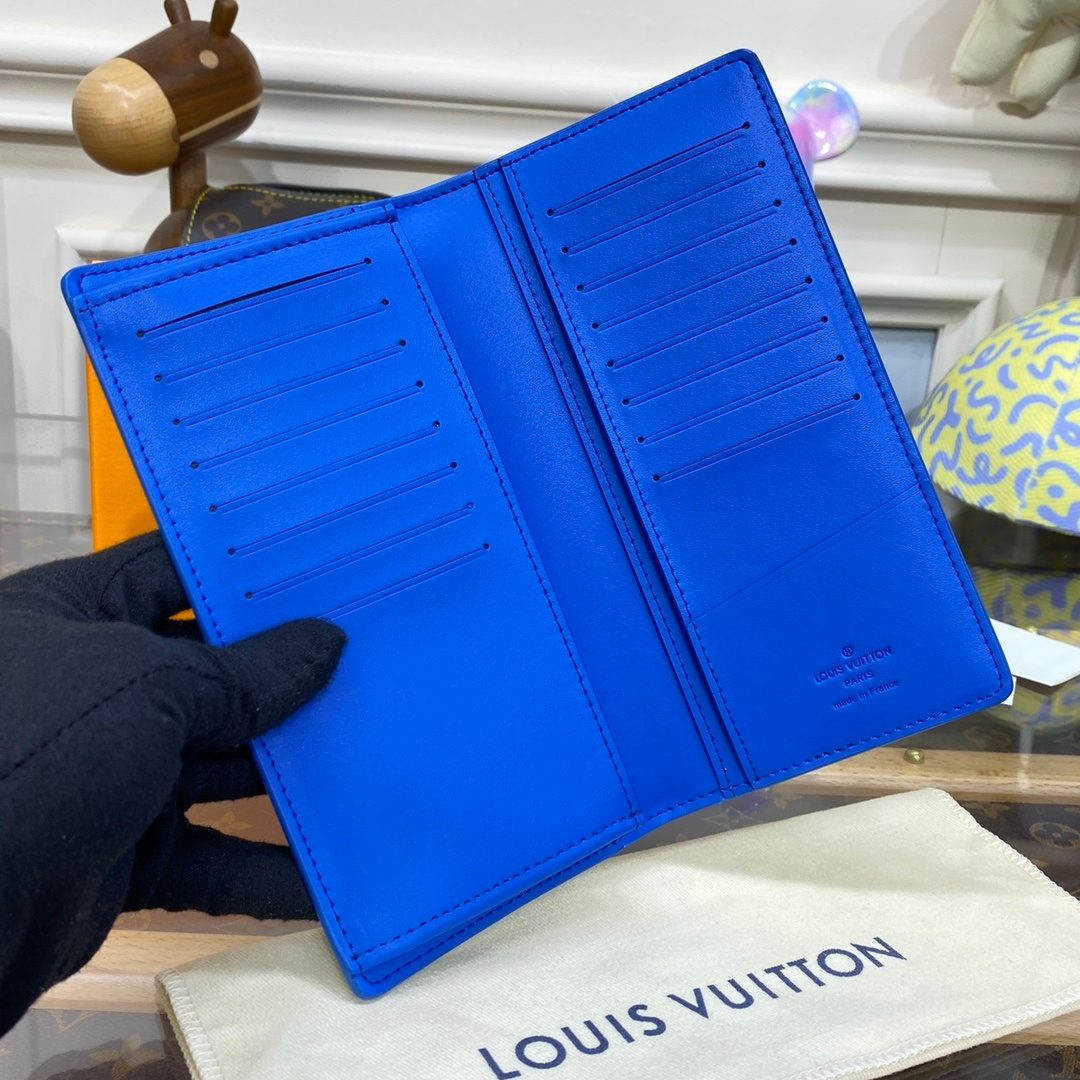 Louis Vuitton Epi Leather Bifold Wallet Blue