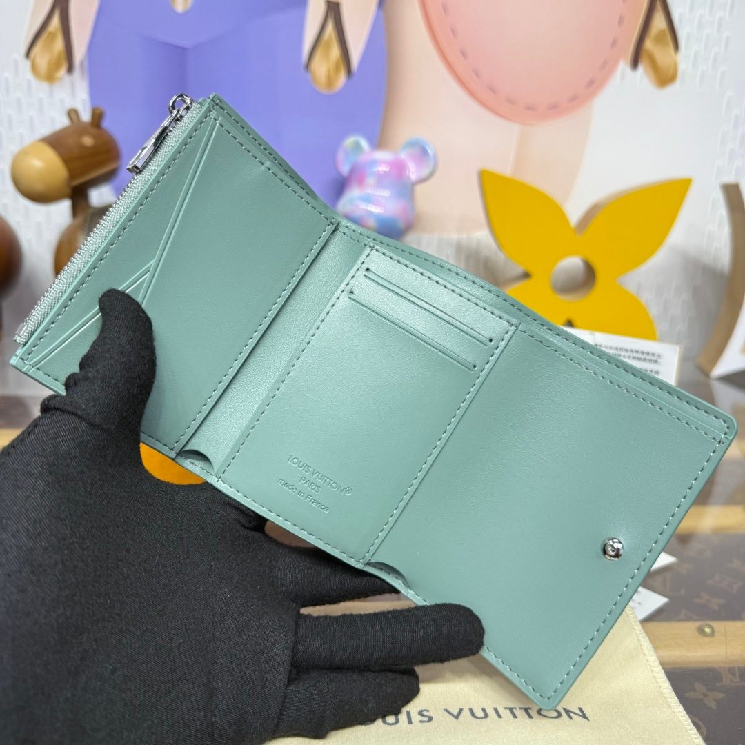 Louis Vuitton Leather Compact Wallet Mint Green
