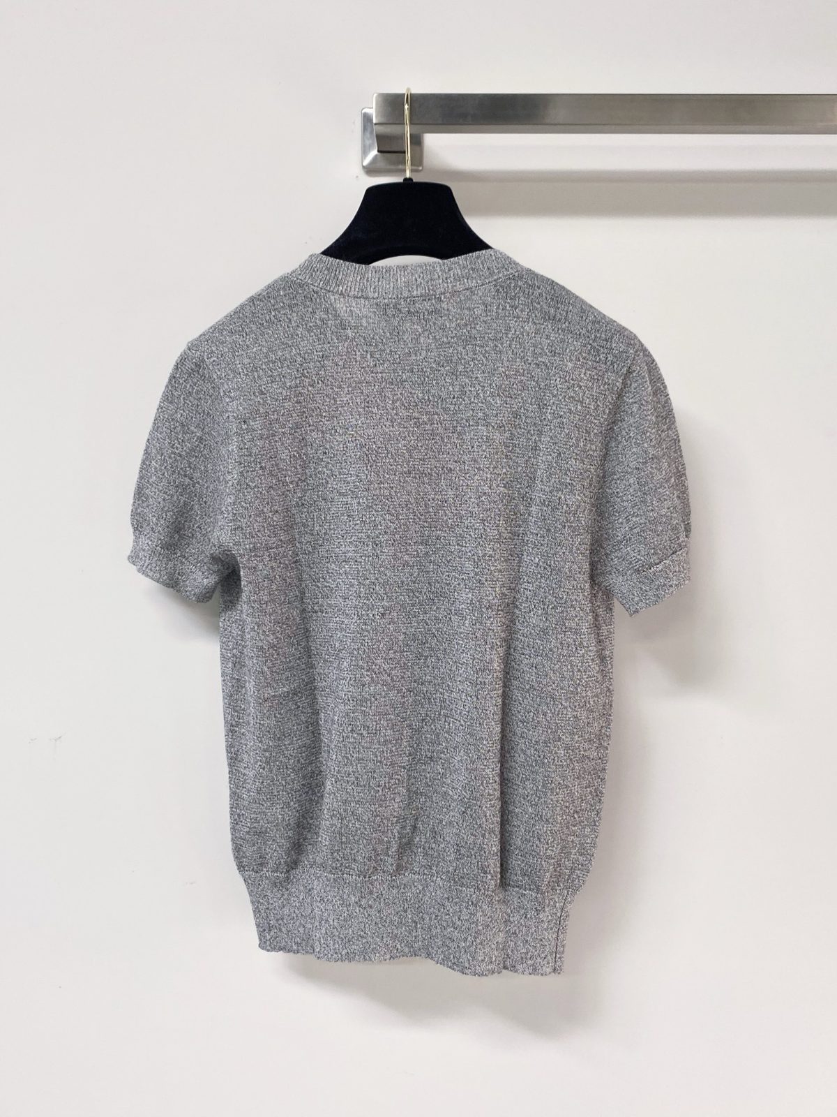 Miu Miu Logo Crewneck Short-Sleeve Knit