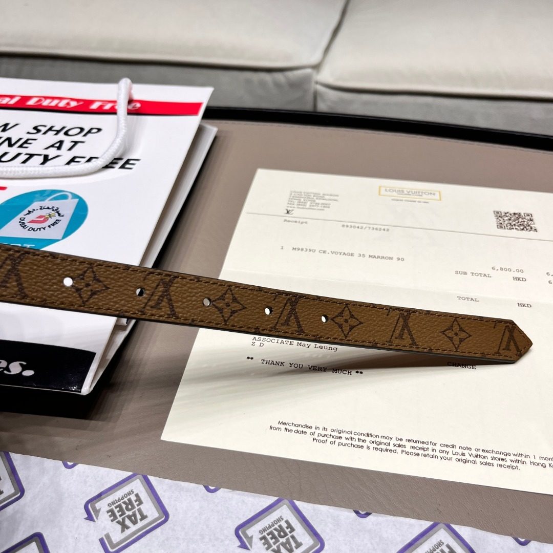 Louis Vuitton Monogram Canvas Leather Belt
