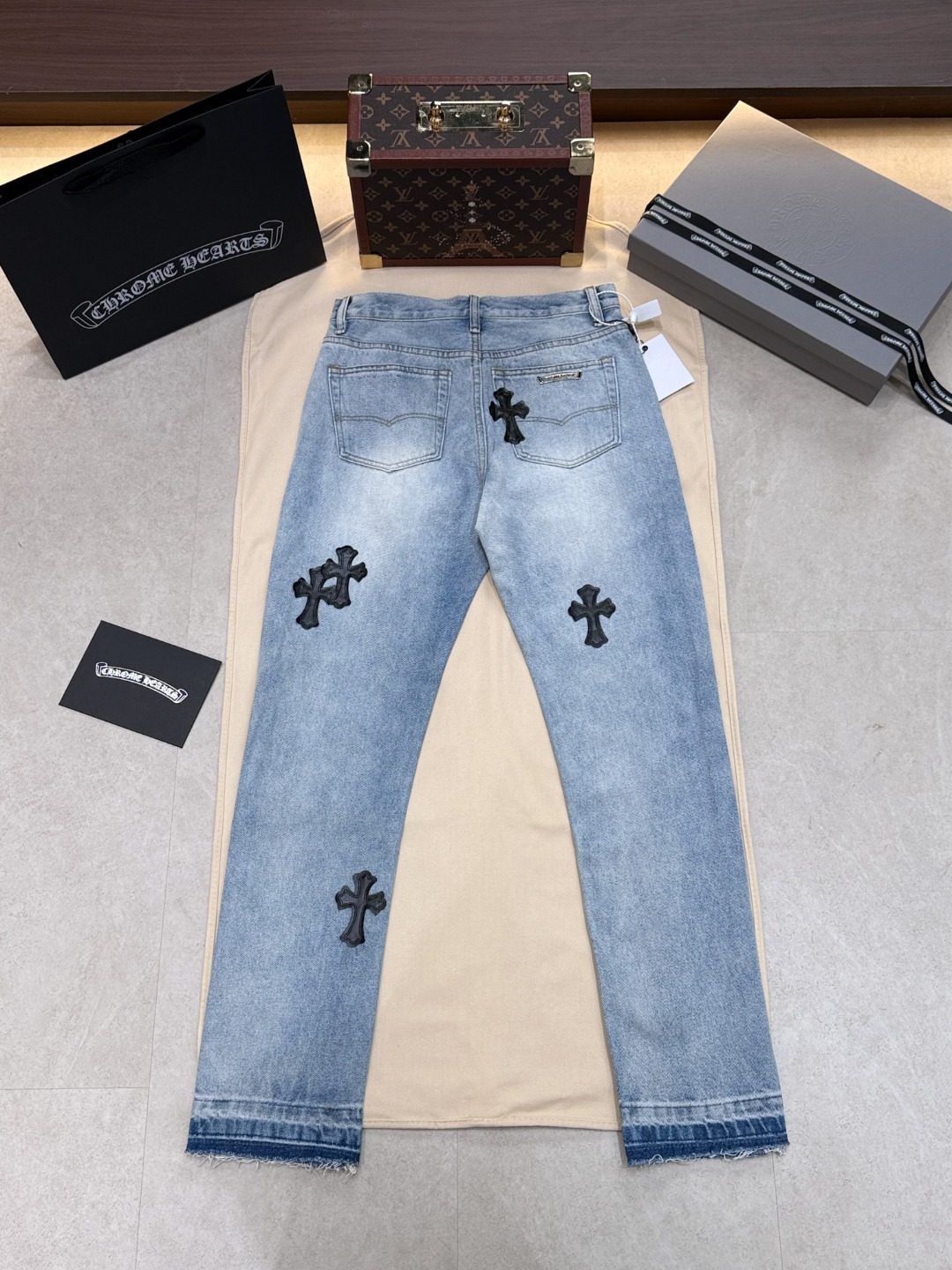 Chrome Hearts Black Cross Denim Jeans
