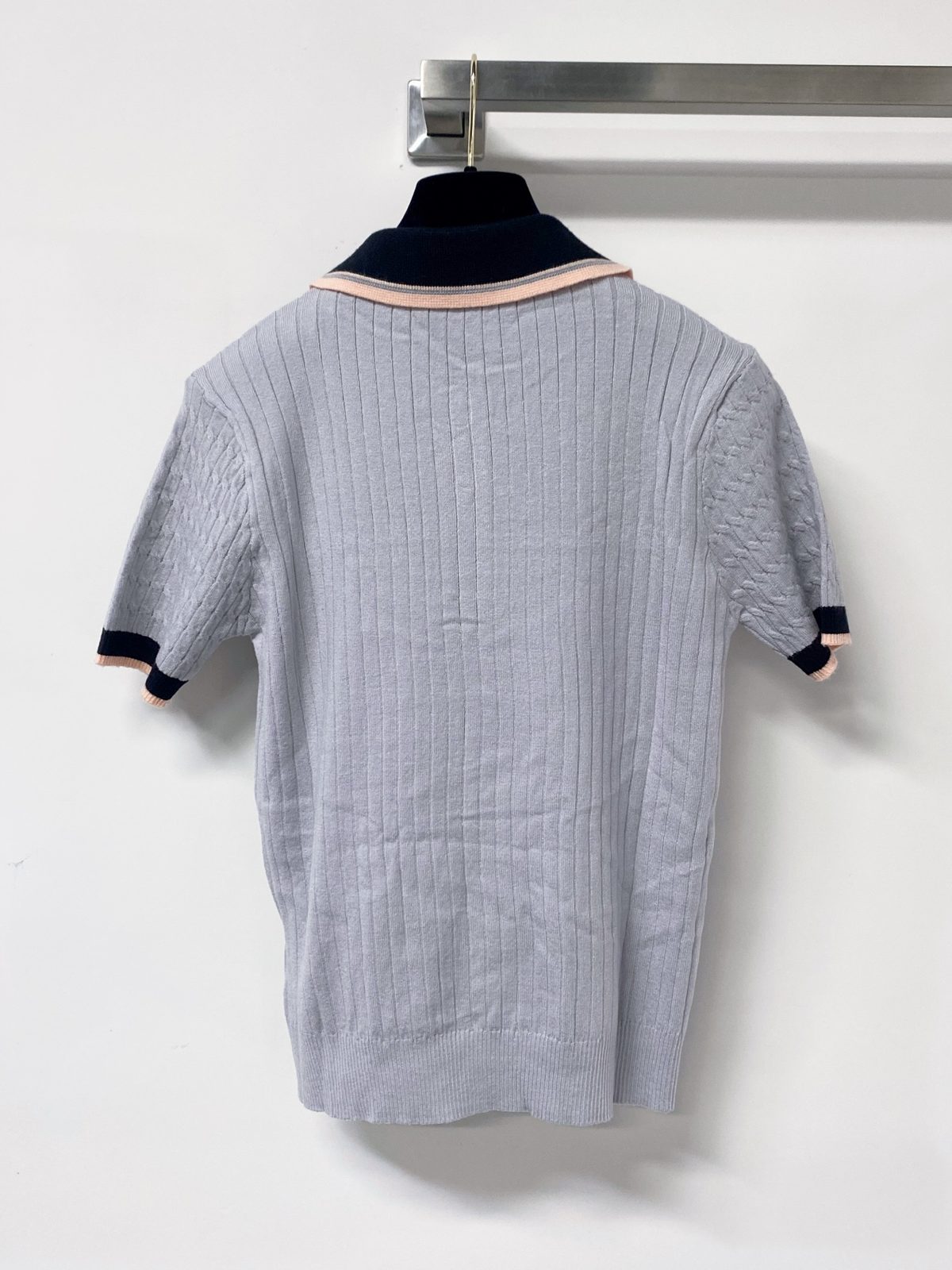 Tencel Wool Blend Ribbed Polo Shirt