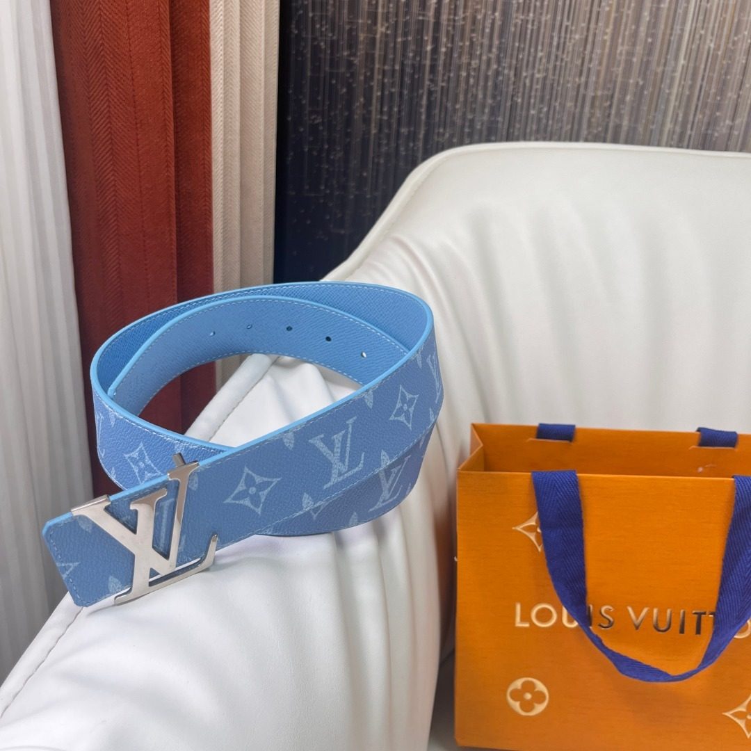 Louis Vuitton Monogram Canvas Belt Sky Blue