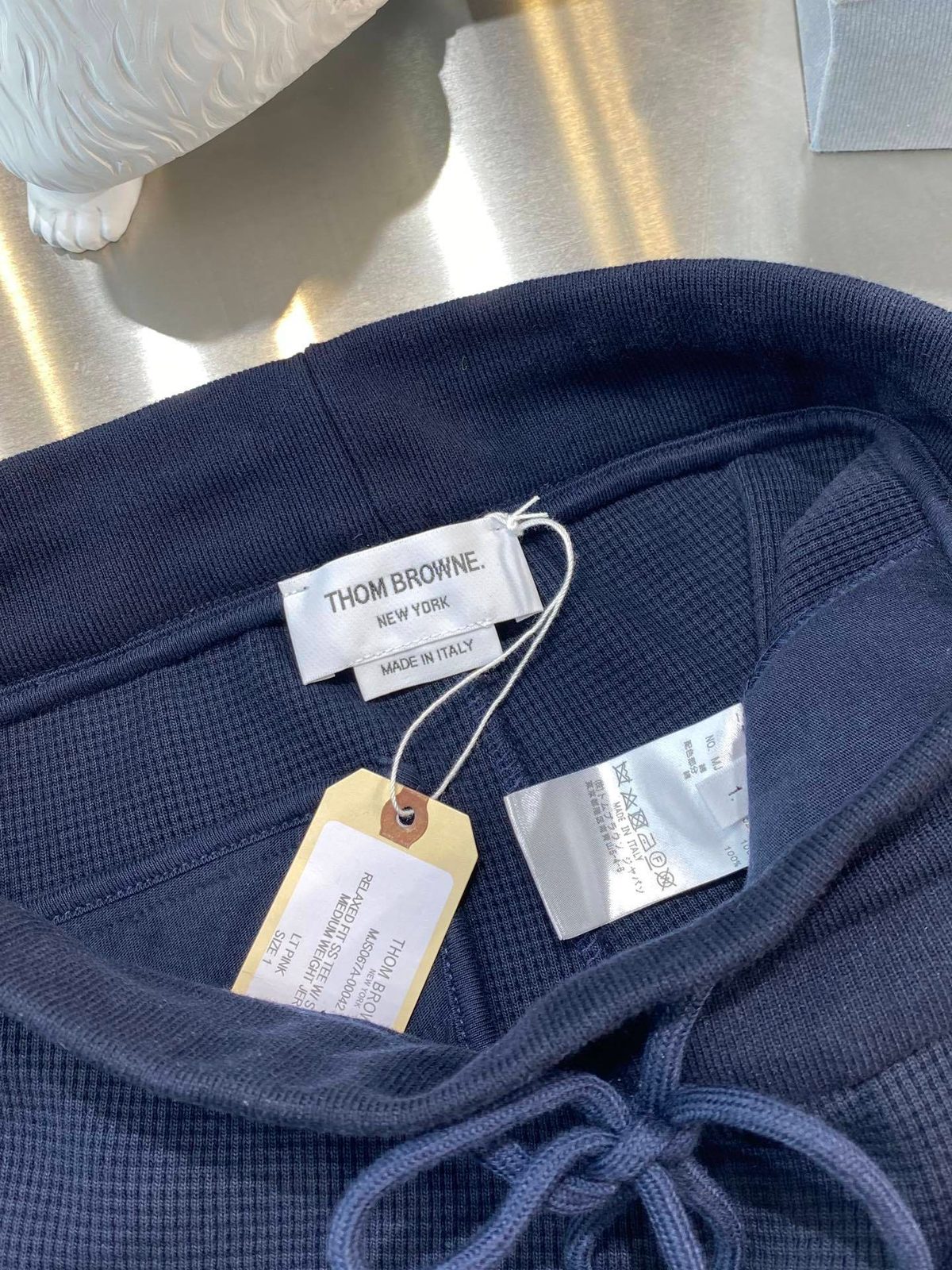 Thom Browne Navy Wool Sweatpants