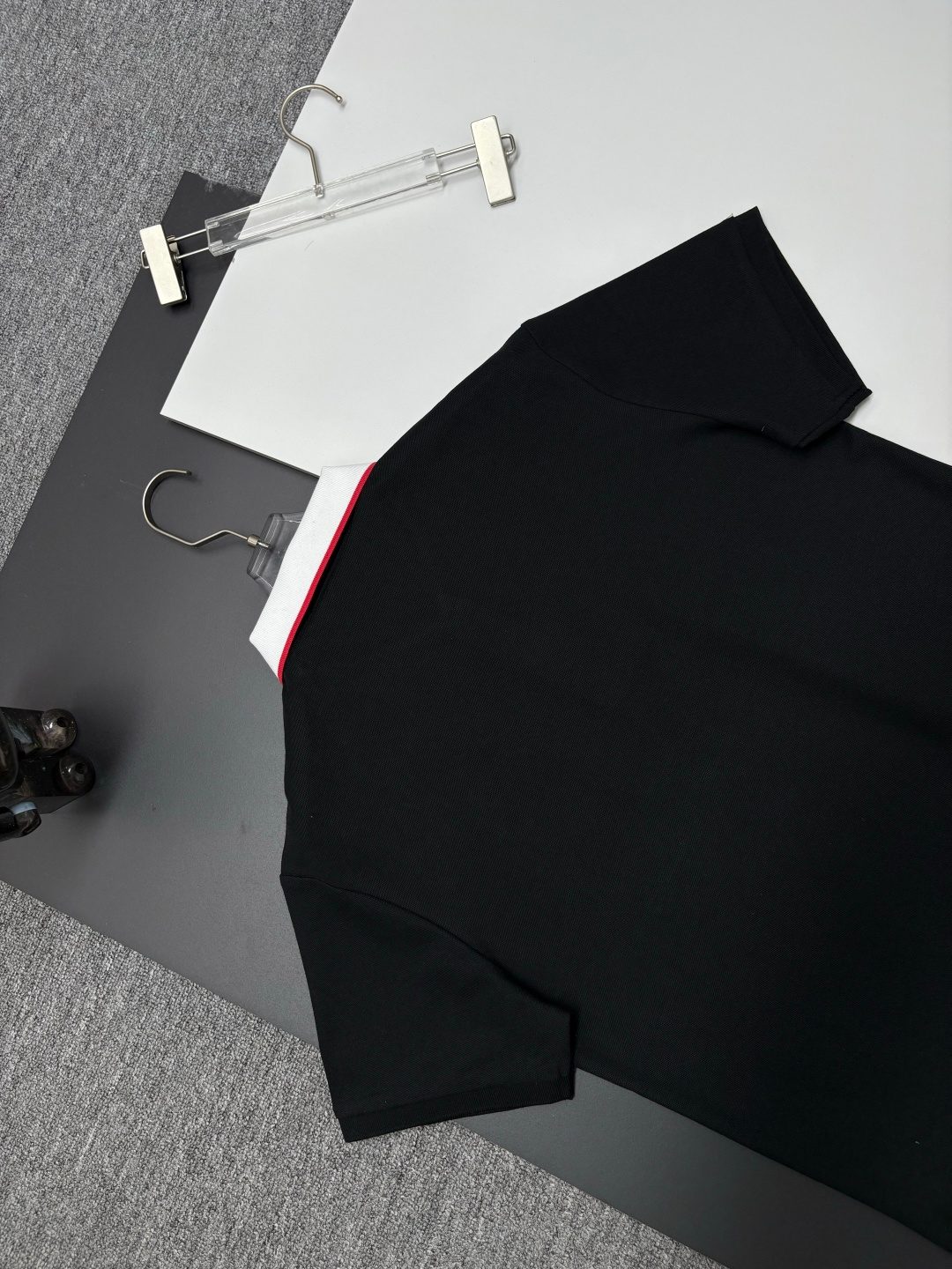 Burberry Striped Collar Black T-Shirt