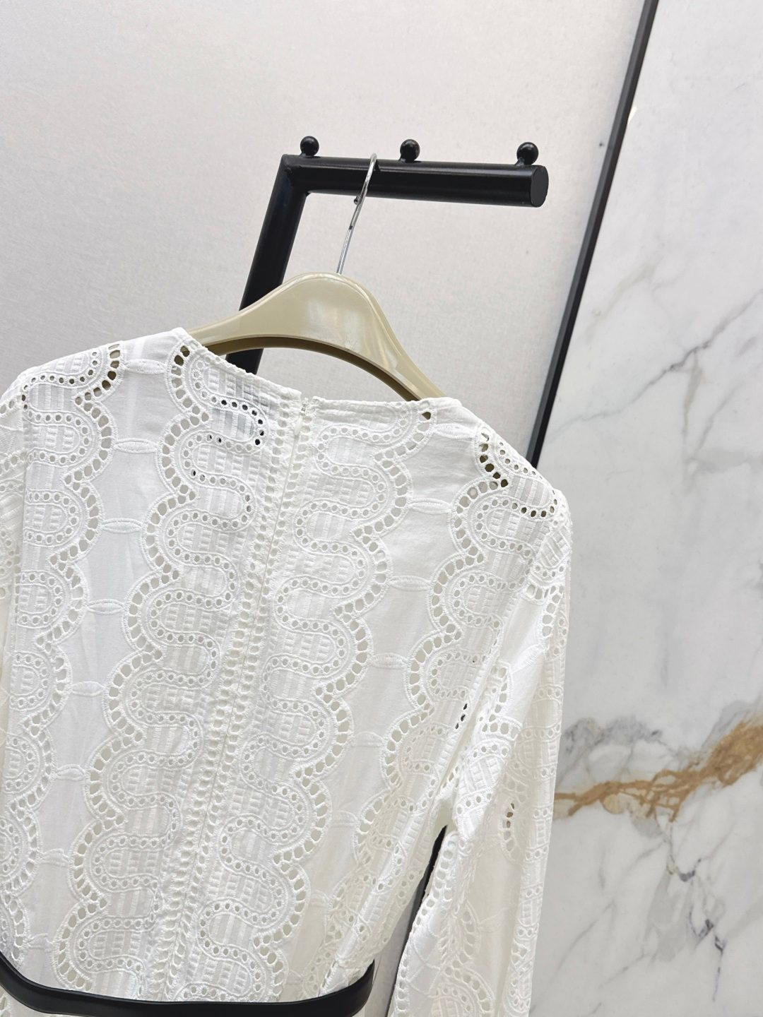 Burberry Lace Long-Sleeve Mini Dress