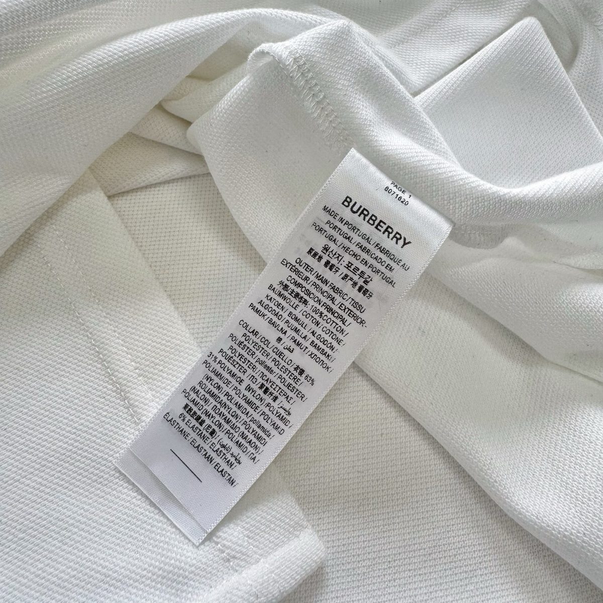 Burberry White Cotton Polo Shirt