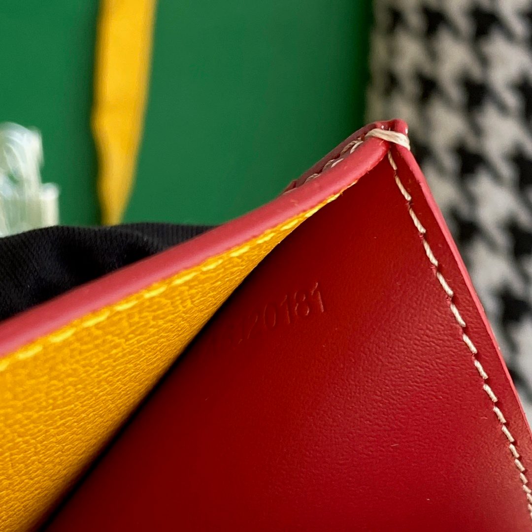 Goyard Paris Leather Compact Wallet Red