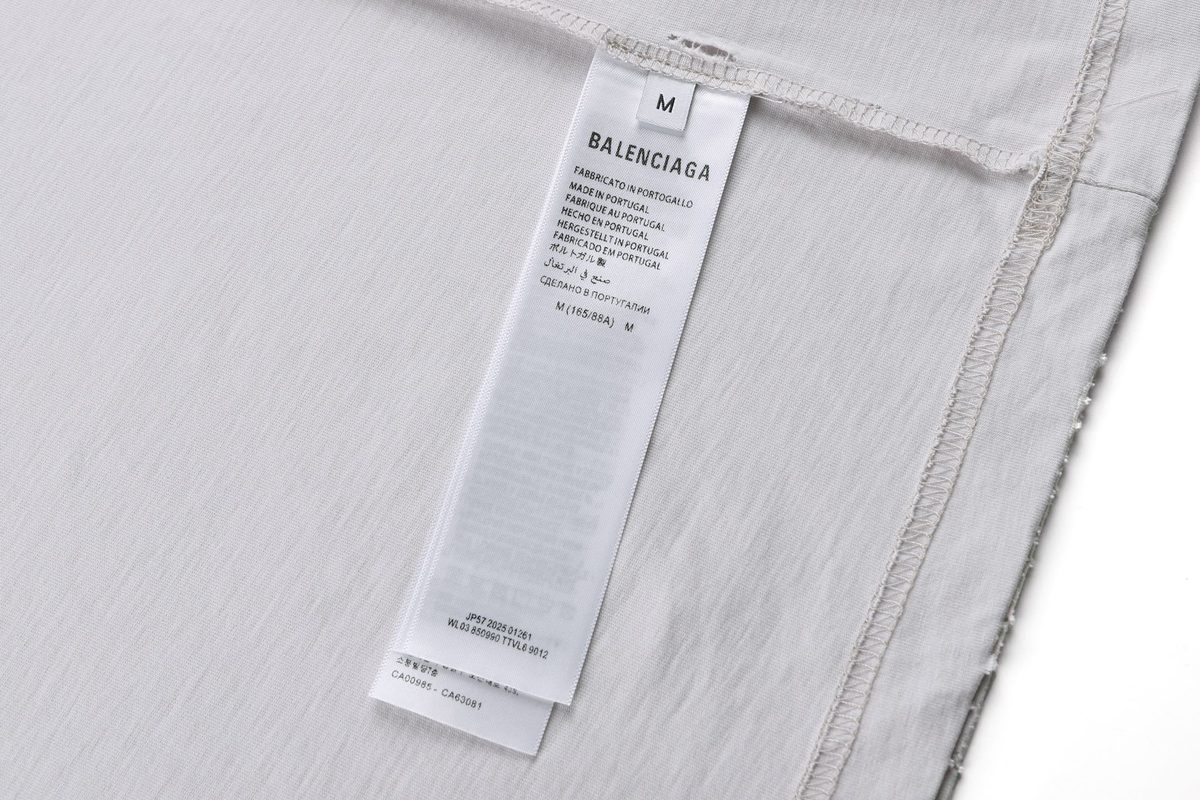 Balenciaga Distressed Logo Crewneck T-Shirt