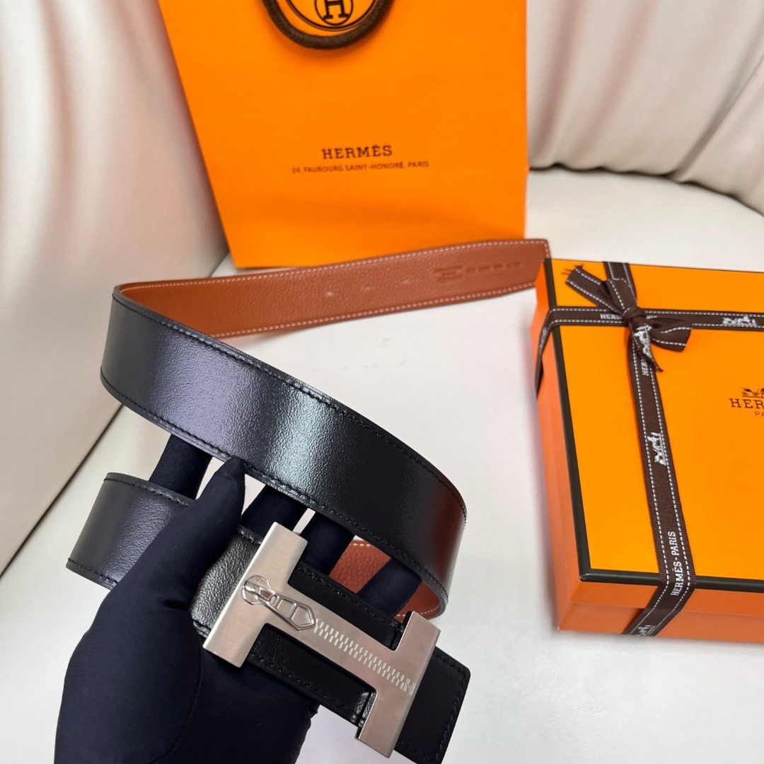 Hermès Reversible Leather Belt Brown