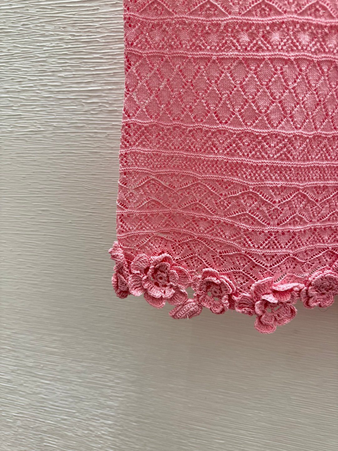 Lace Knit Tank Top in Pink