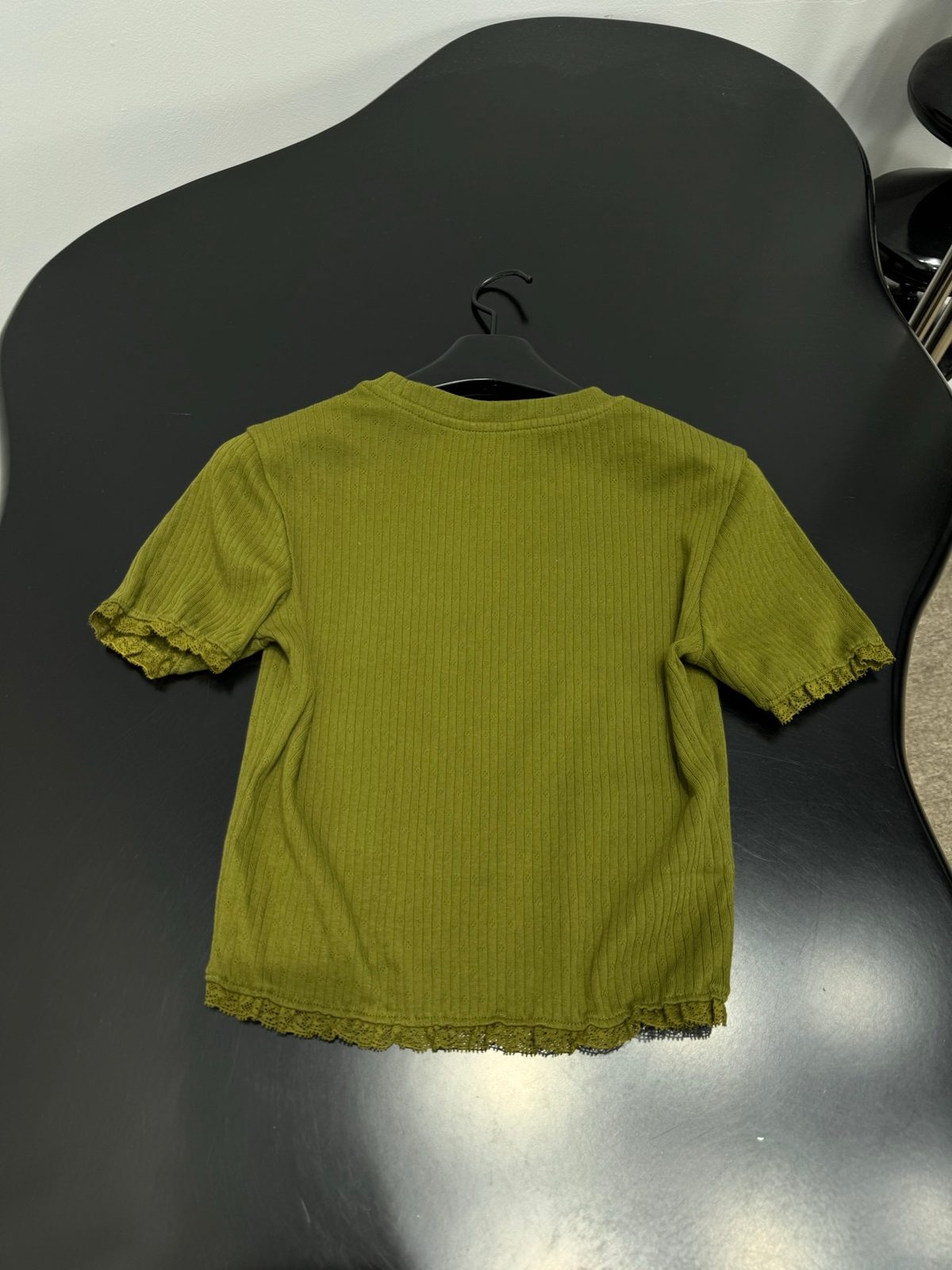 Ganni Ribbed Crewneck Short-Sleeve T-Shirt