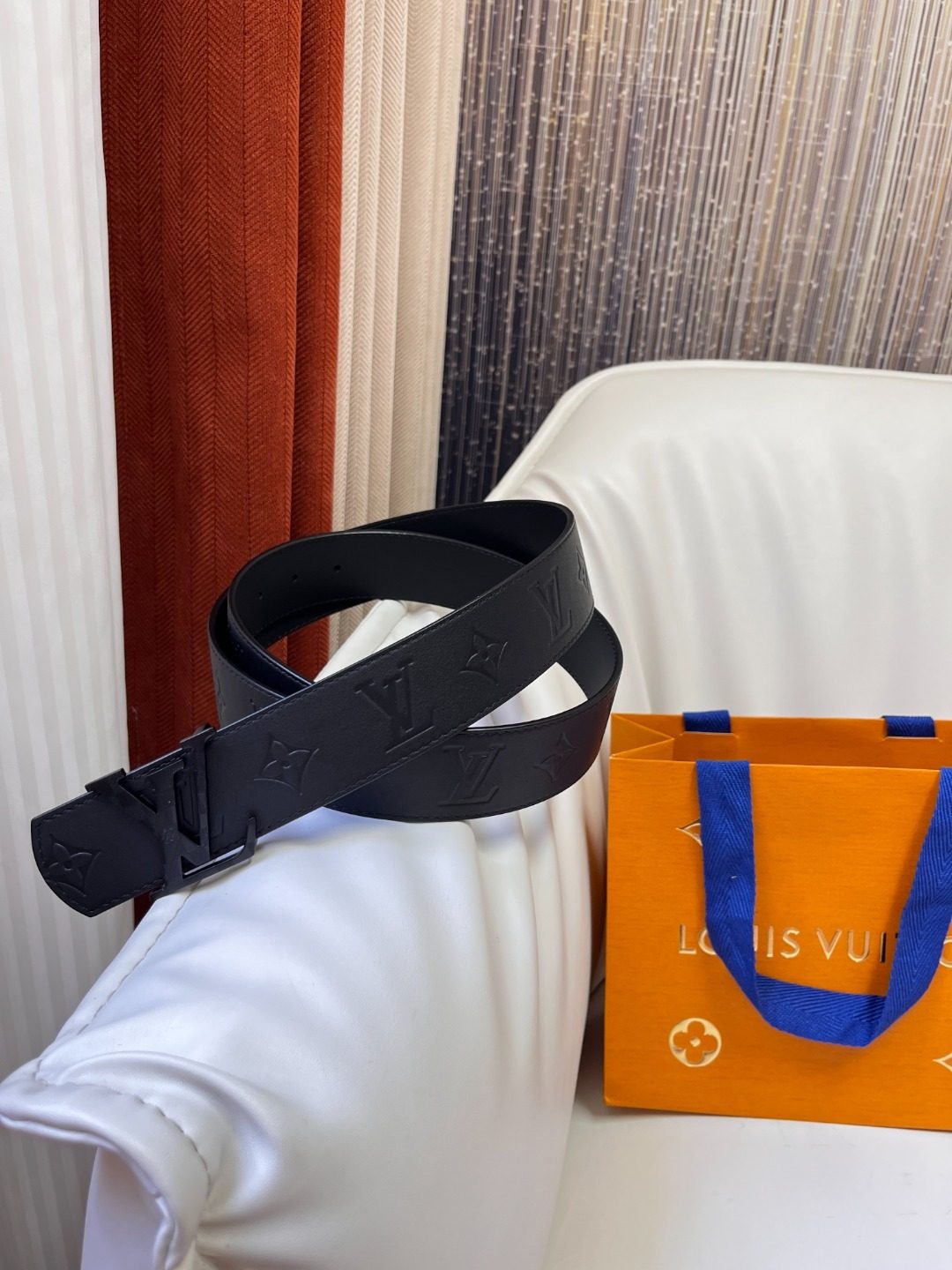 Louis Vuitton Monogram Black Leather Belt