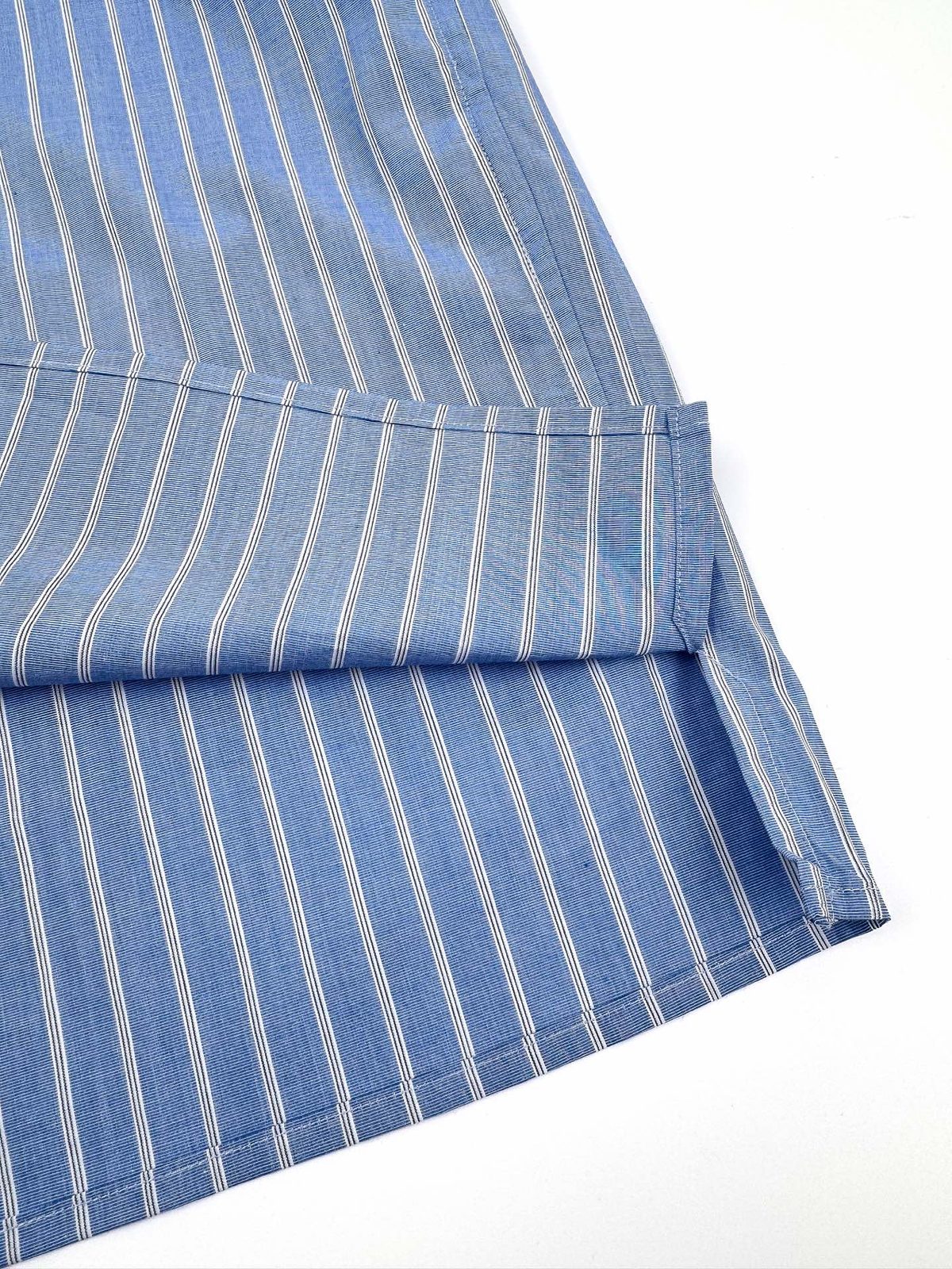Blue Striped Cotton Dress Shirt