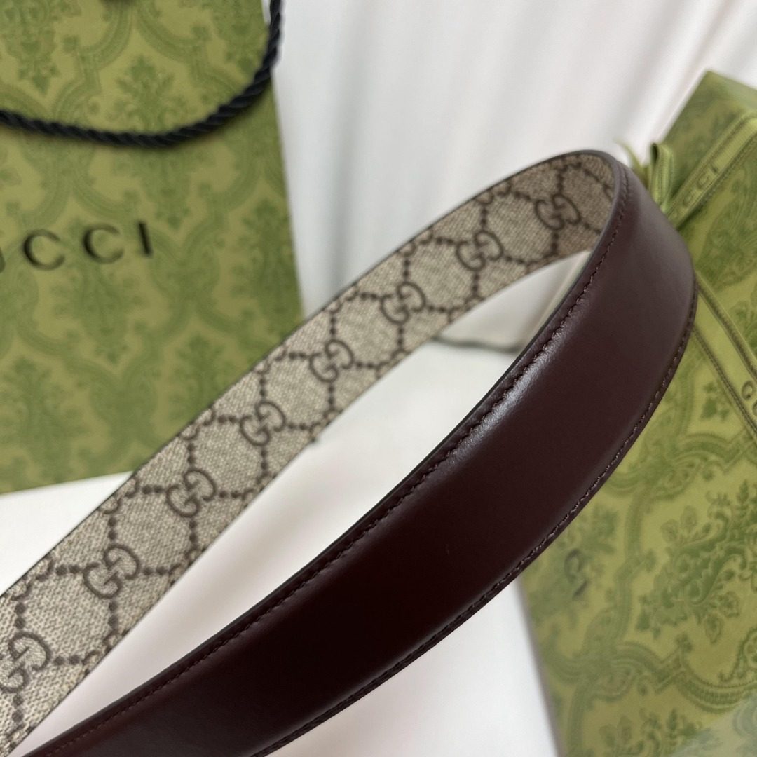 Gucci GG Canvas Leather Belt