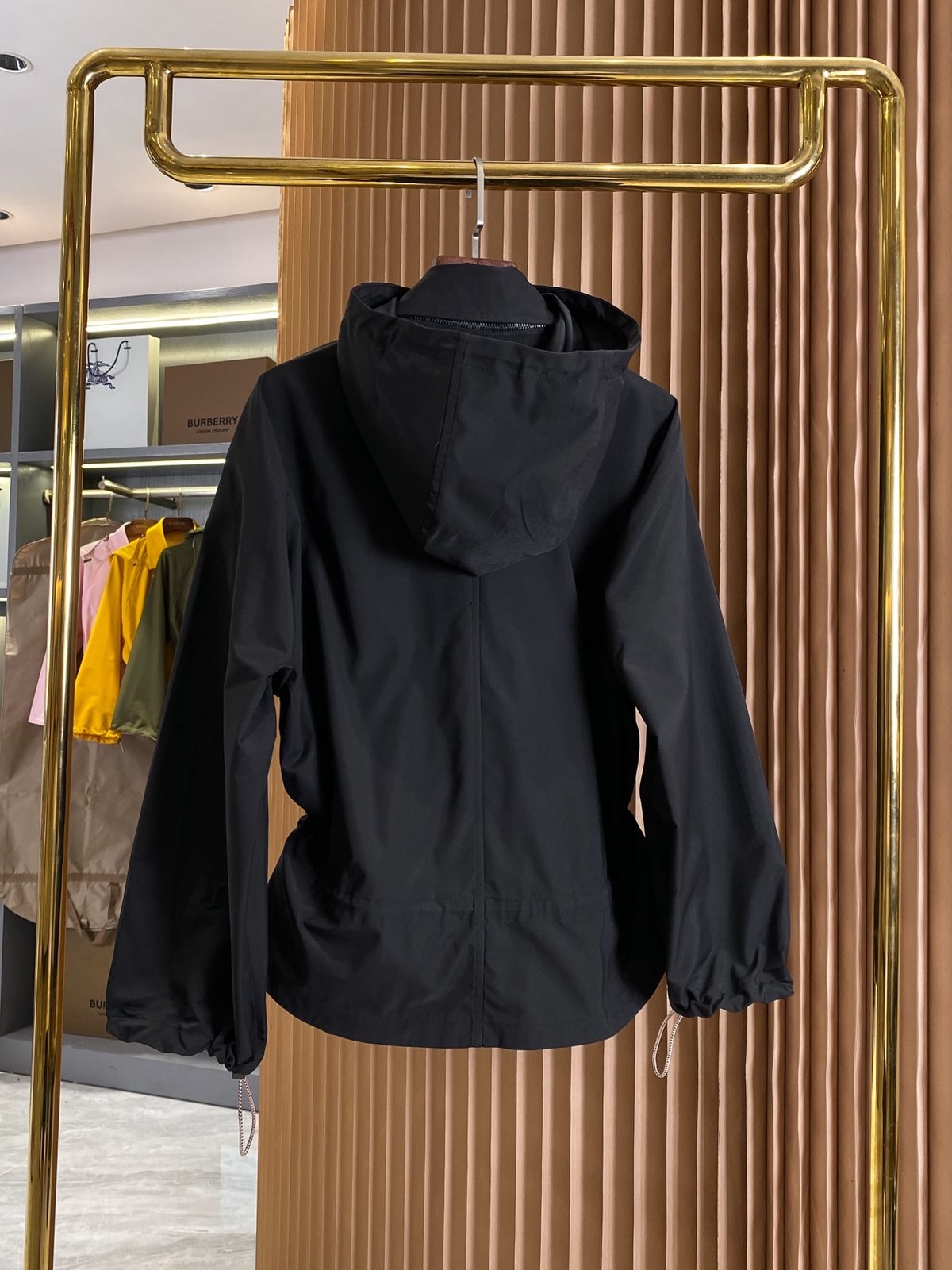 Burberry Black Hooded Windbreaker Jacket