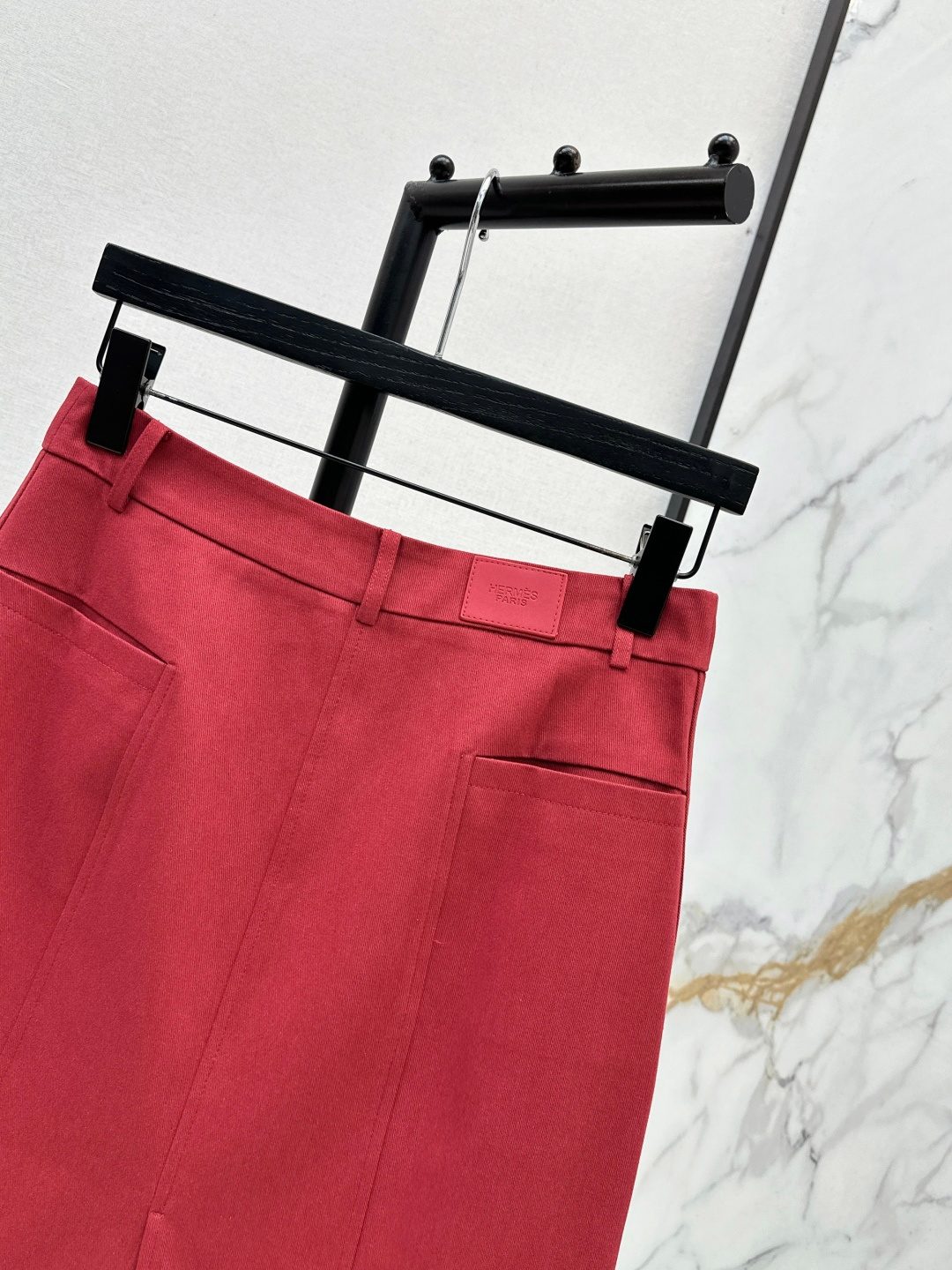 Hermès Red A-Line Mini Skirt