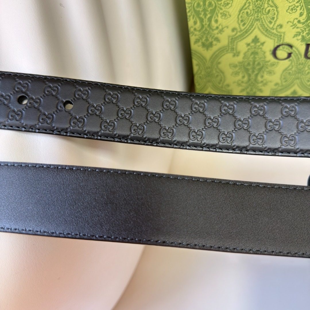 Gucci GG Embossed Leather Belt