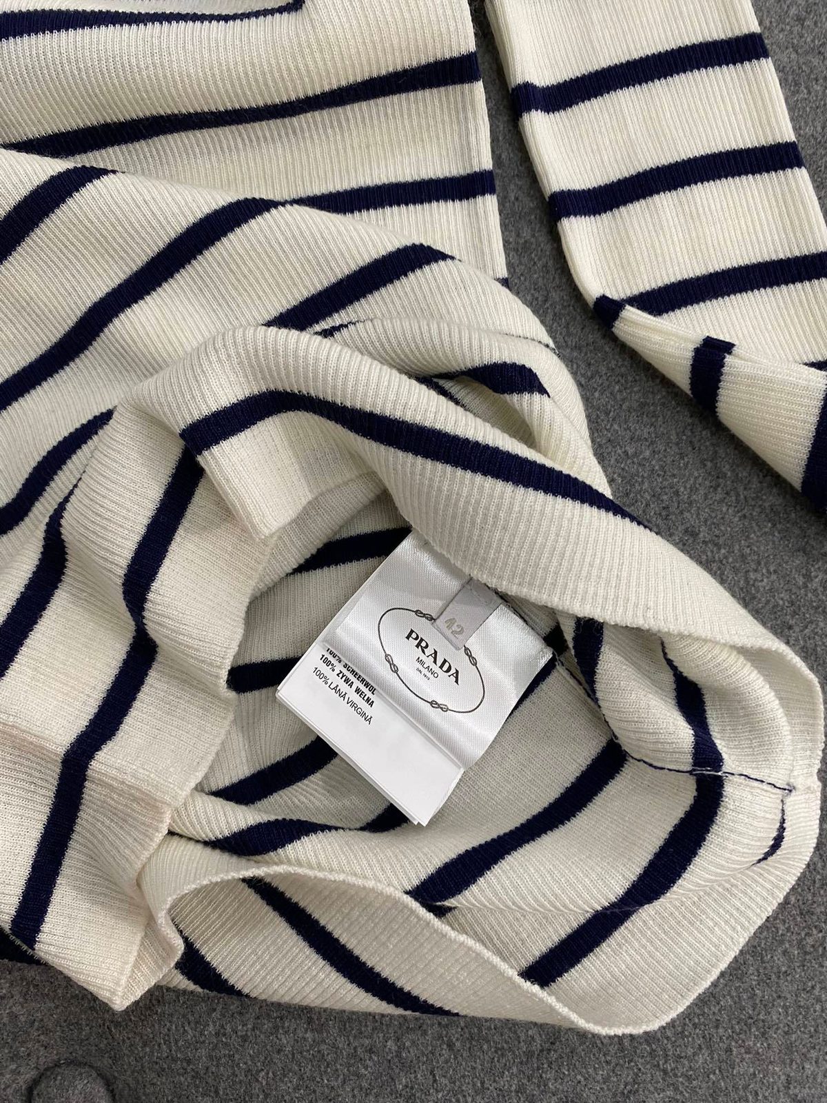 Prada Striped Long Sleeve Turtleneck Sweater