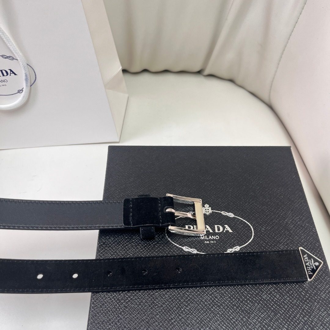 Prada Saffiano Leather Belt Black