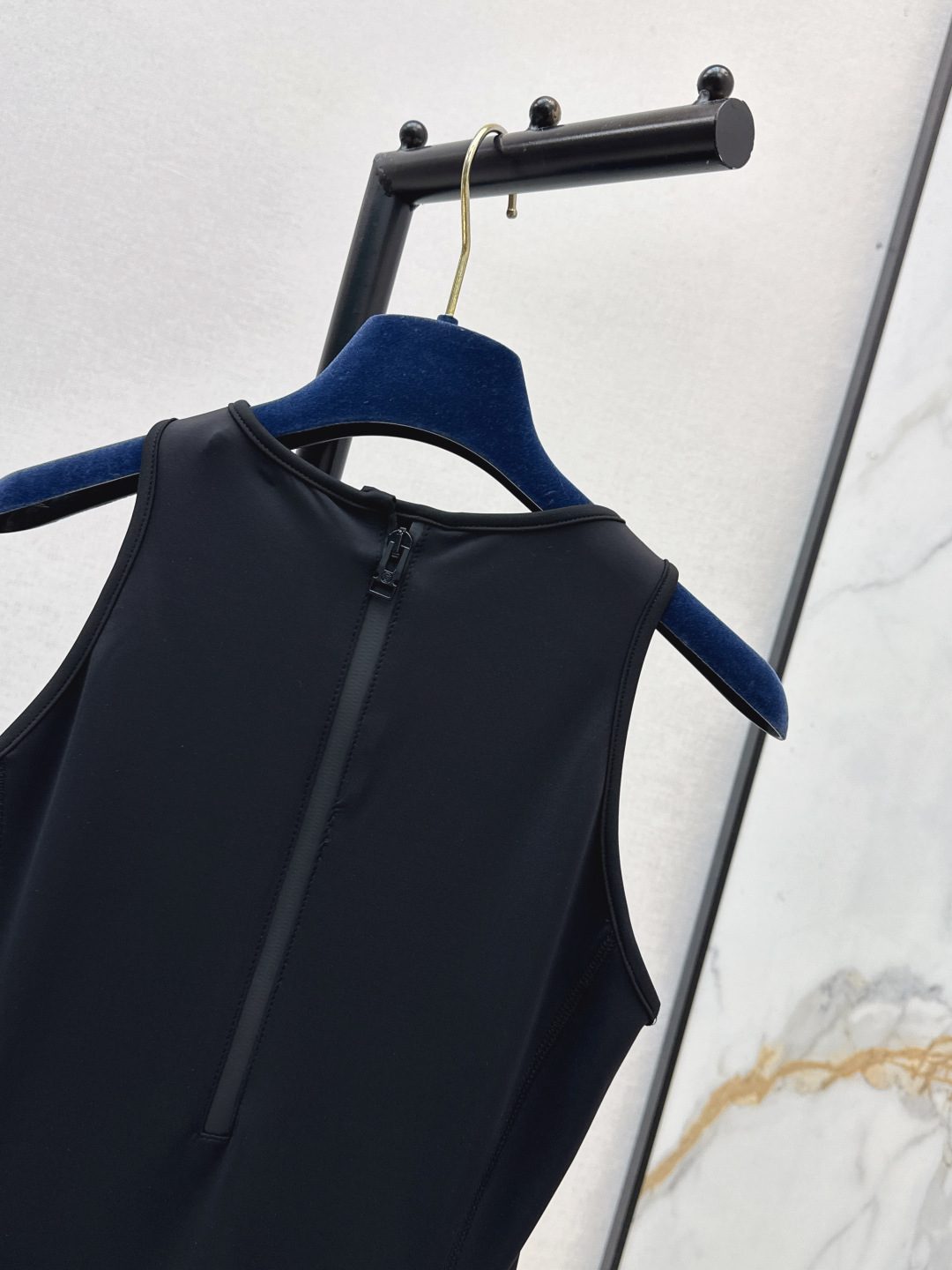 Louis Vuitton Black Sleeveless Ruffle Hem Dress
