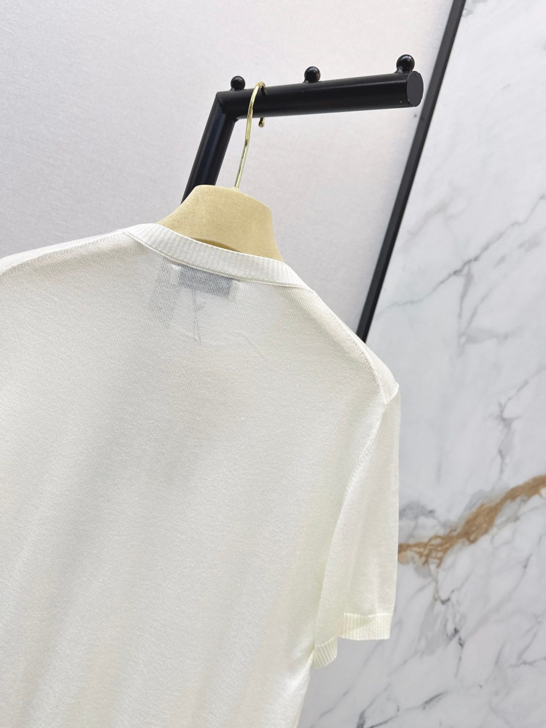 Miu Miu Logo Embroidered Short Sleeve T-Shirt