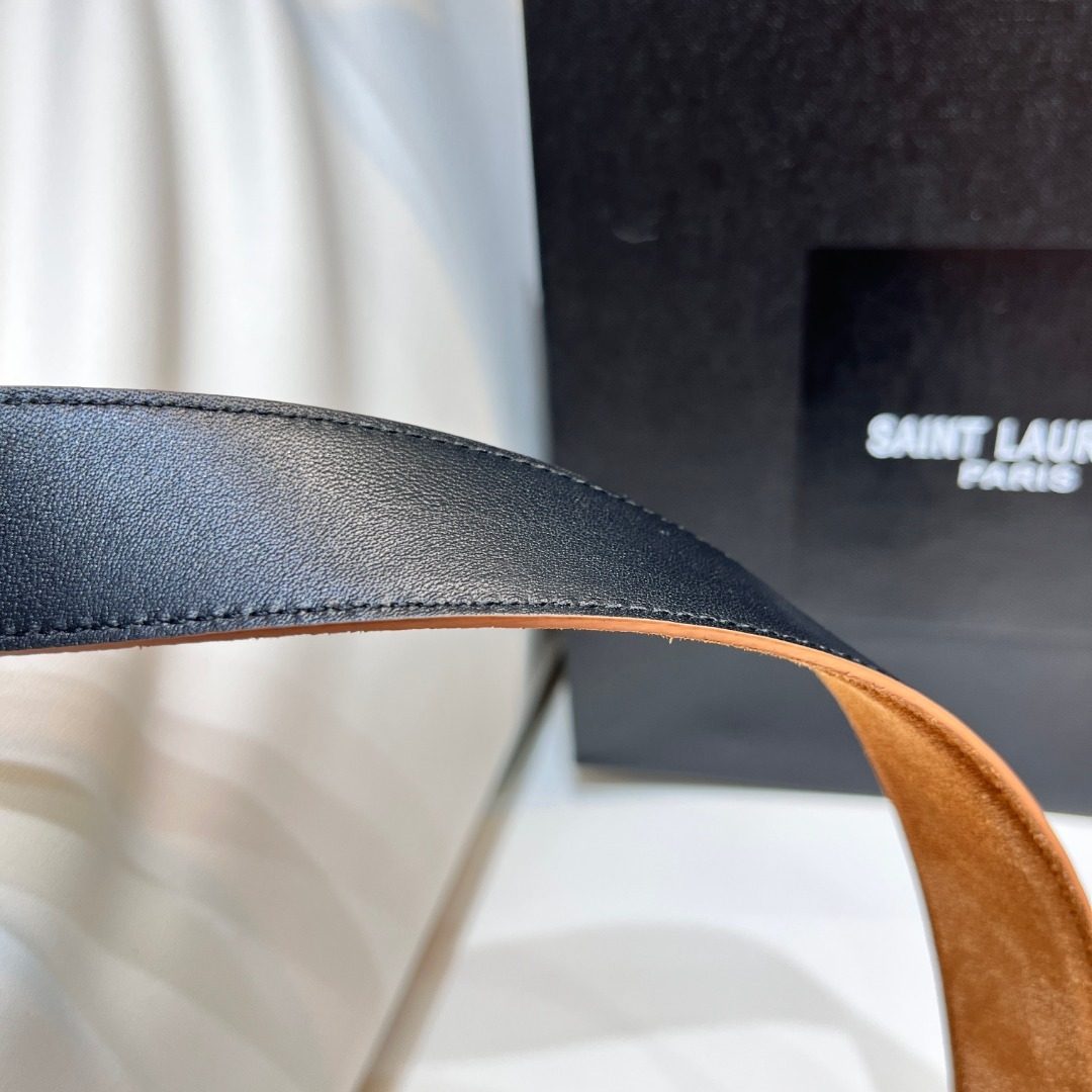 Saint Laurent Paris Reversible Leather Belt