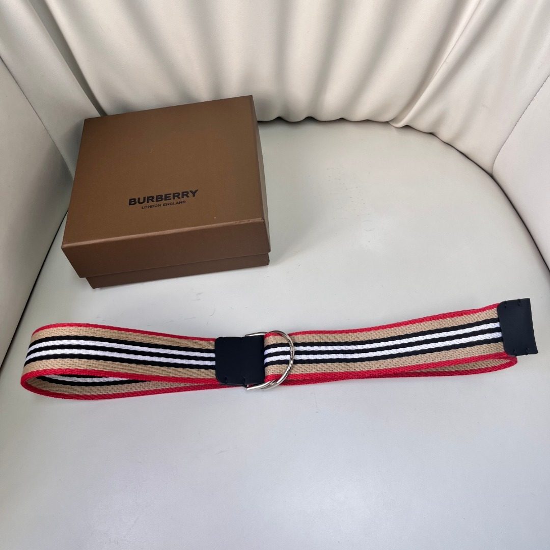 Burberry Striped Canvas Web Belt