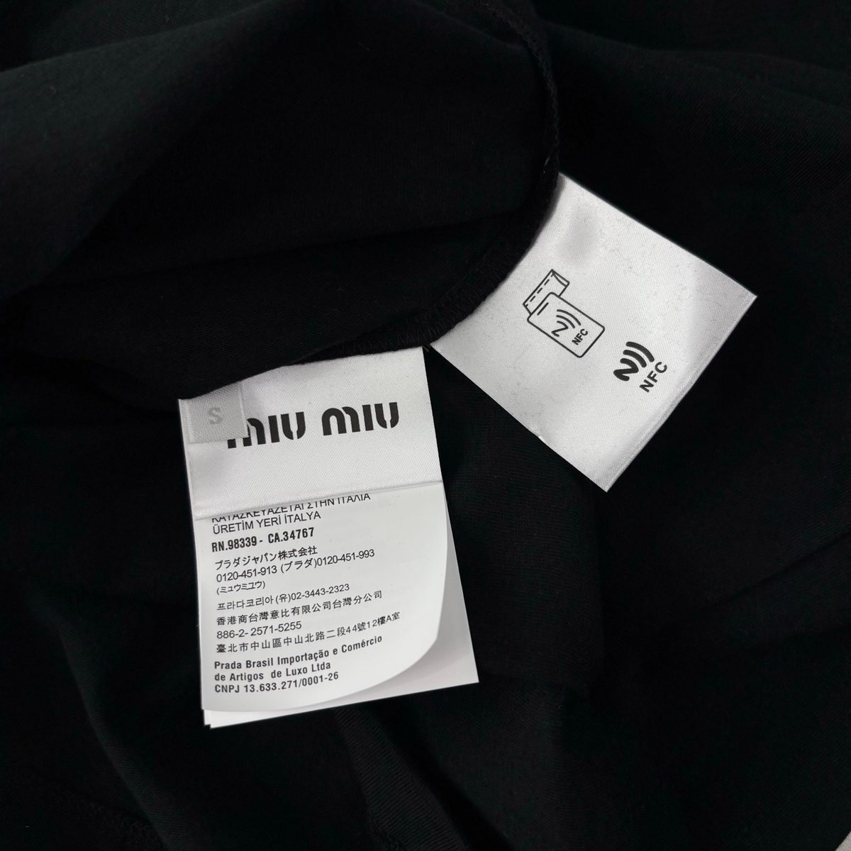 Miu Miu Small Logo Embroidered T-Shirt