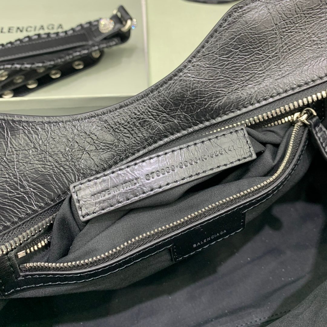 Balenciaga Crinkled Leather Shoulder Bag