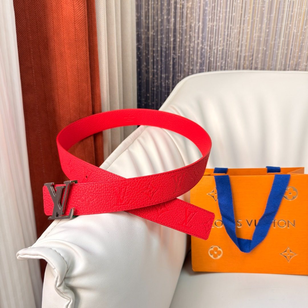 Louis Vuitton Red Leather Belt