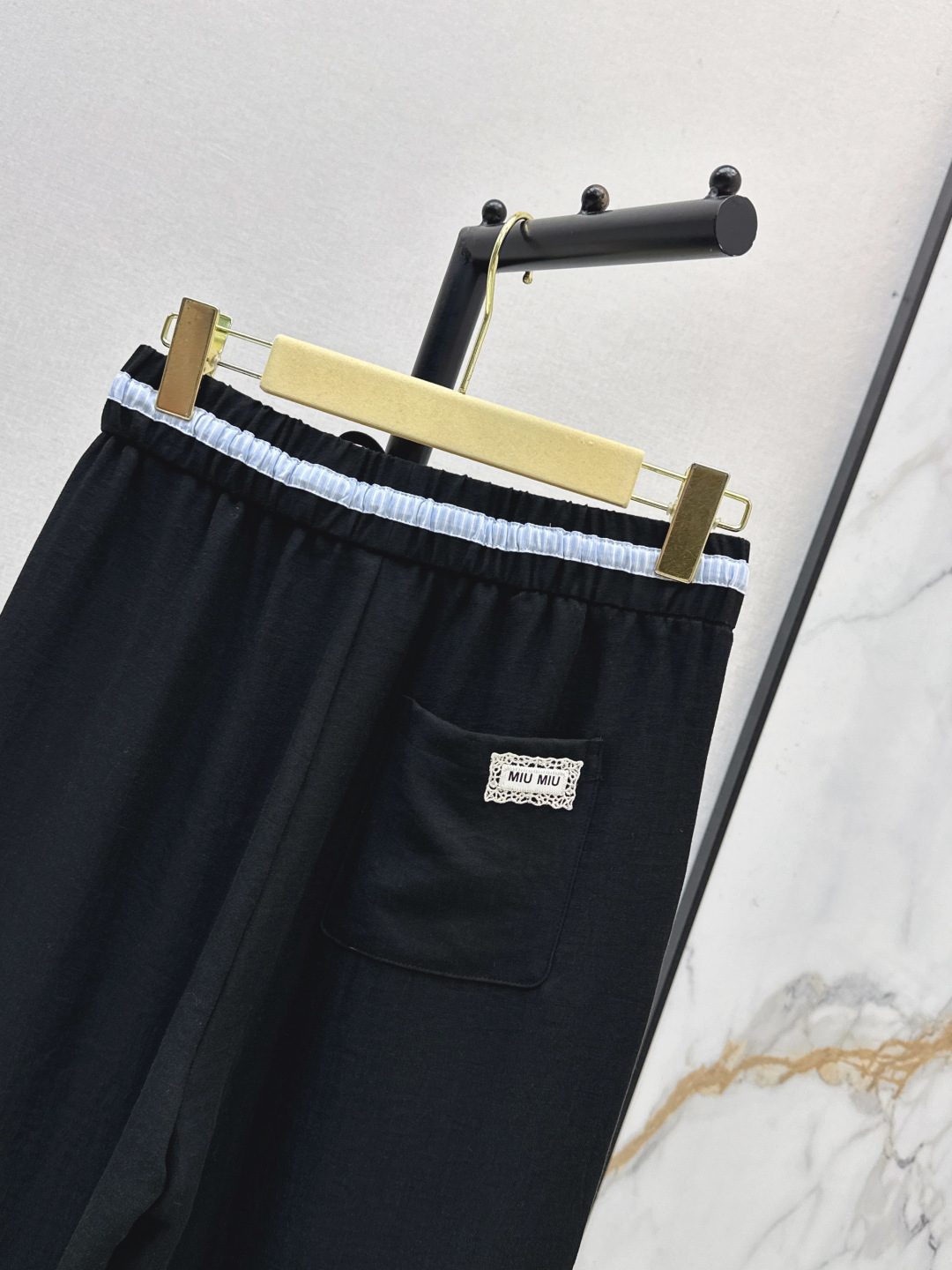Miu Miu Men's Drawstring Wool Trousers