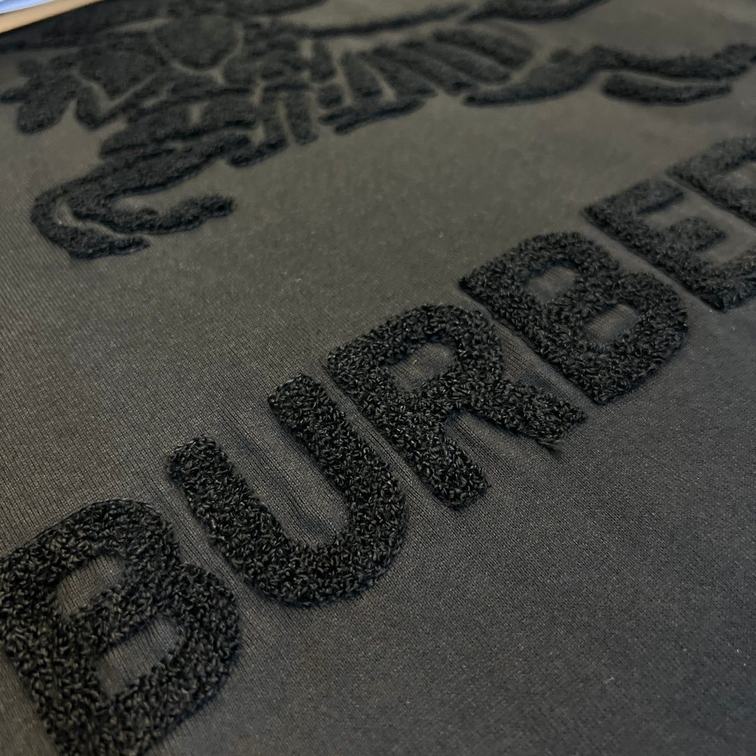Burberry Embroidered Logo Cotton T-Shirt