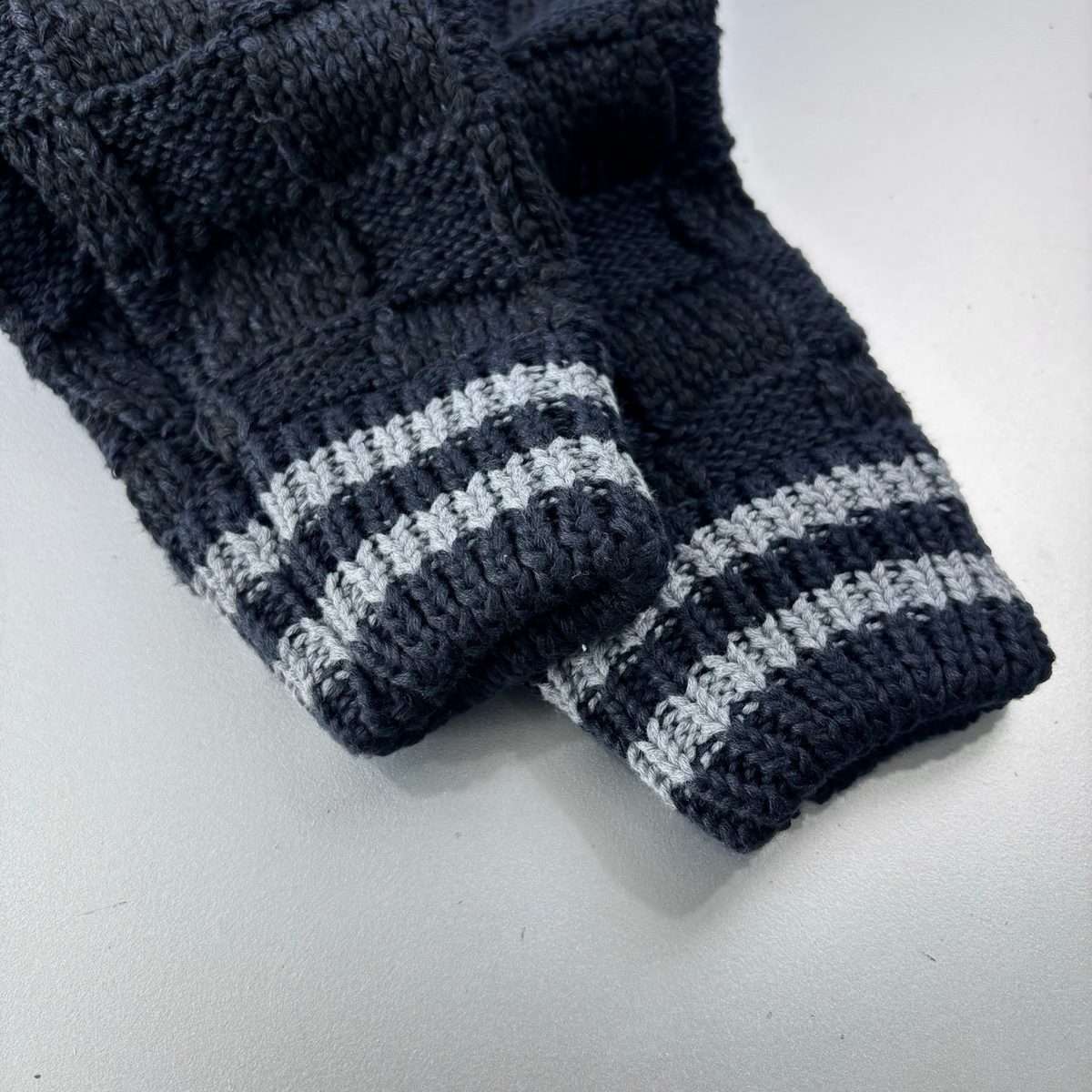 Burberry Striped Wool Cable Knit Sweater