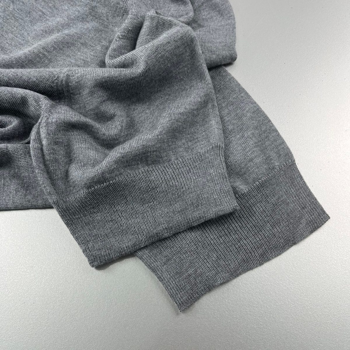 Ami Heart Logo Grey Knit Polo Shirt