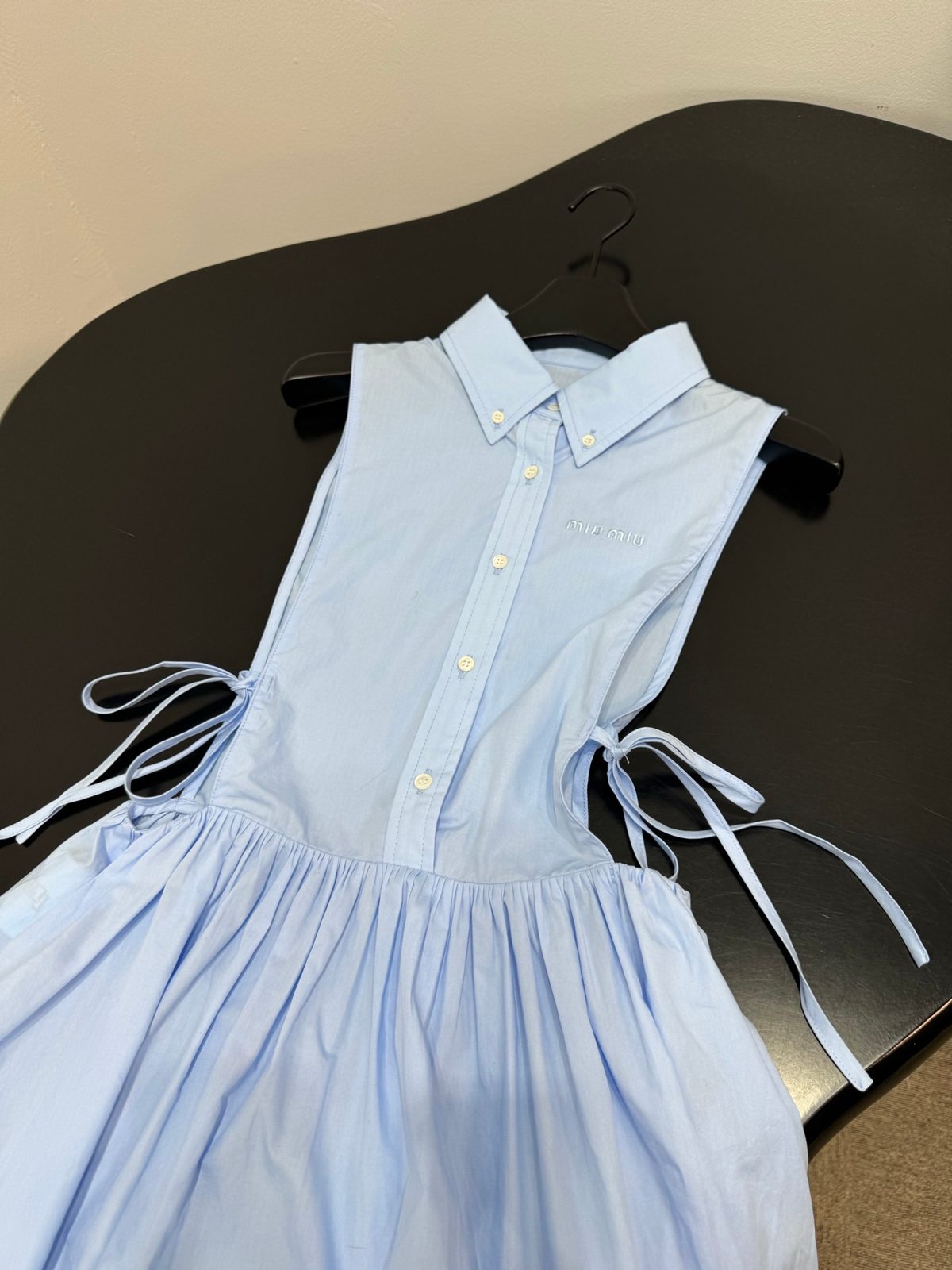 Miu Miu Light Blue Button-Down Shirt Dress