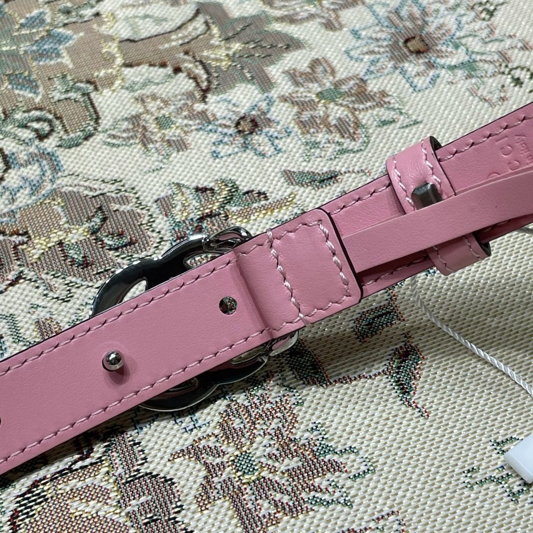 Gucci GG Marmont Leather Belt Pink