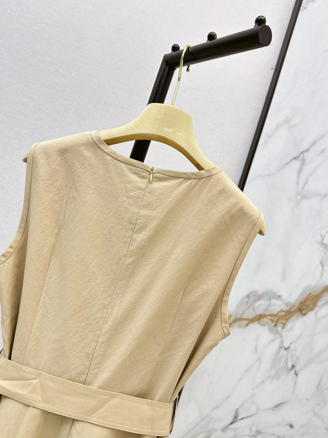 Miu Miu Belted Cotton Sleeveless Dress