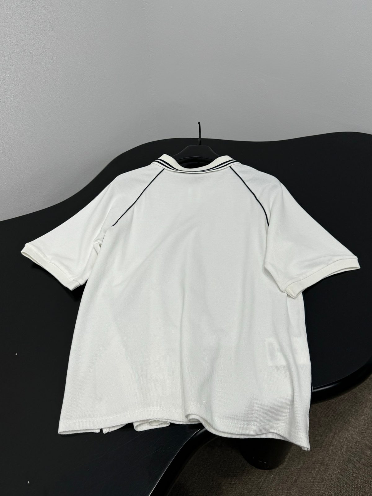 Miu Miu Striped Collar White Polo Shirt